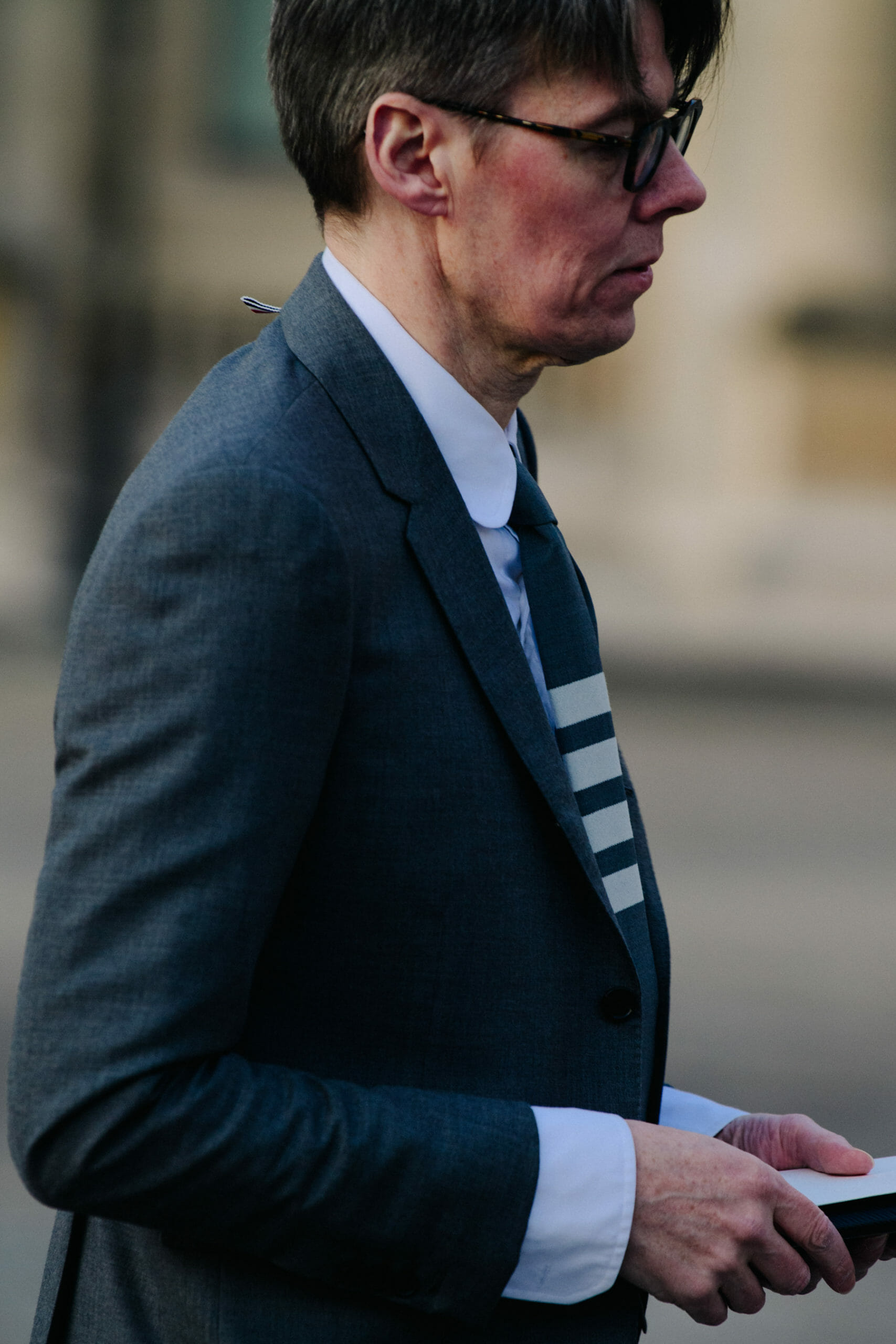 Man wearing Thom Browne suit