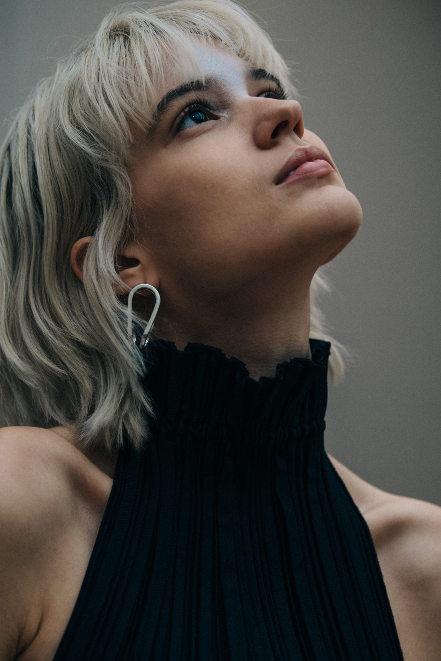 Model wearing black Dion Lee outfit