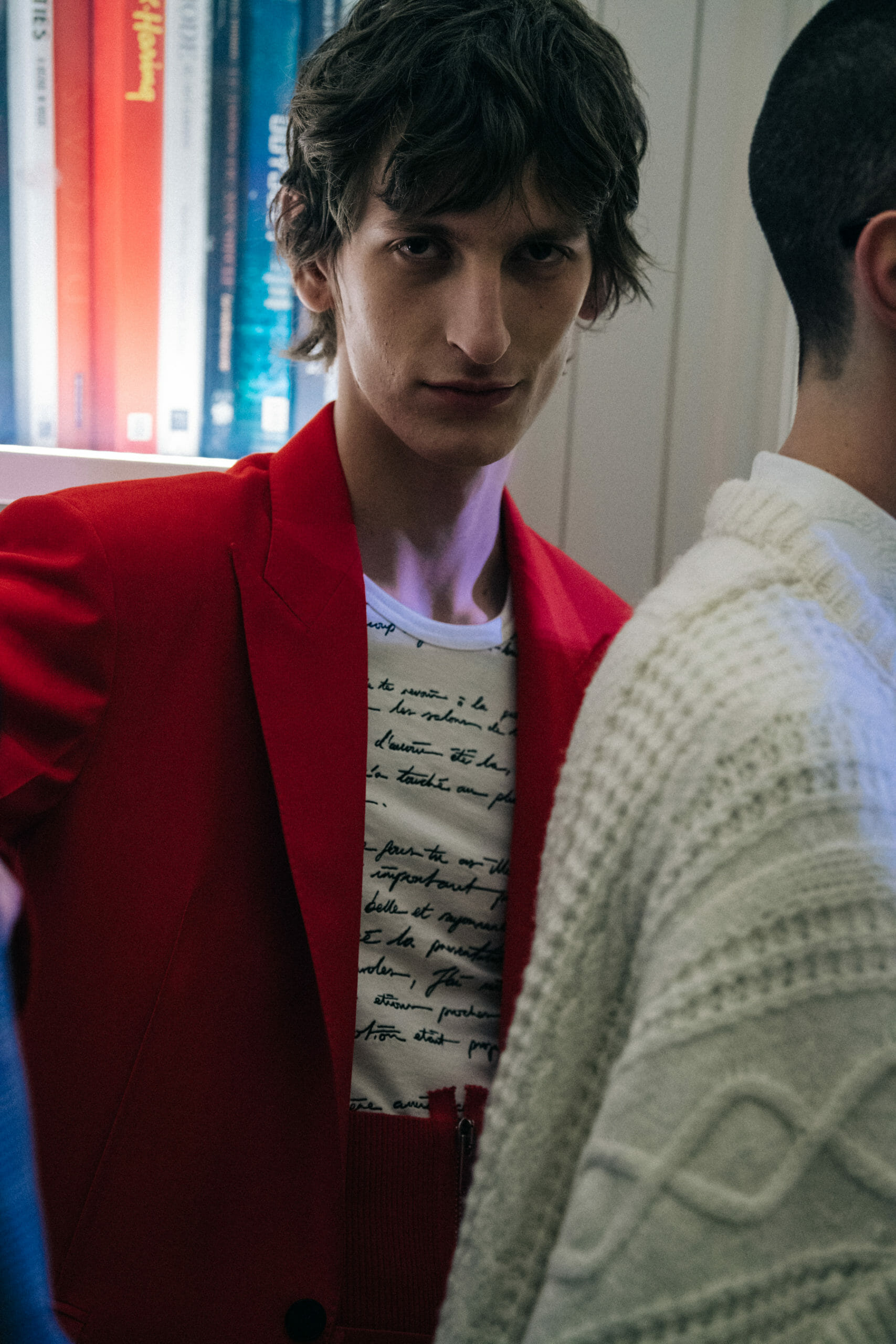 Model wearing red at Givenchy