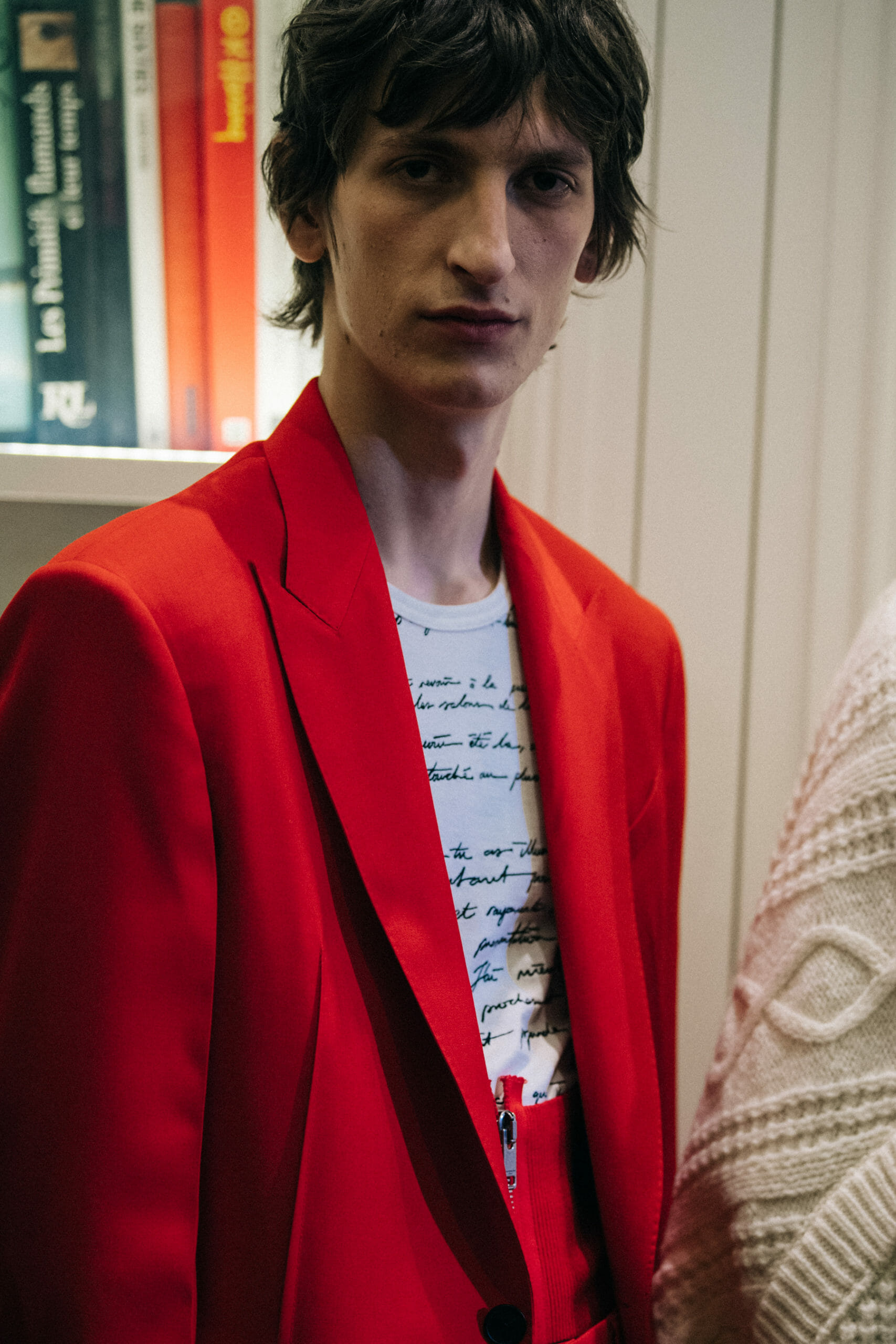 Model wearing red at Givenchy