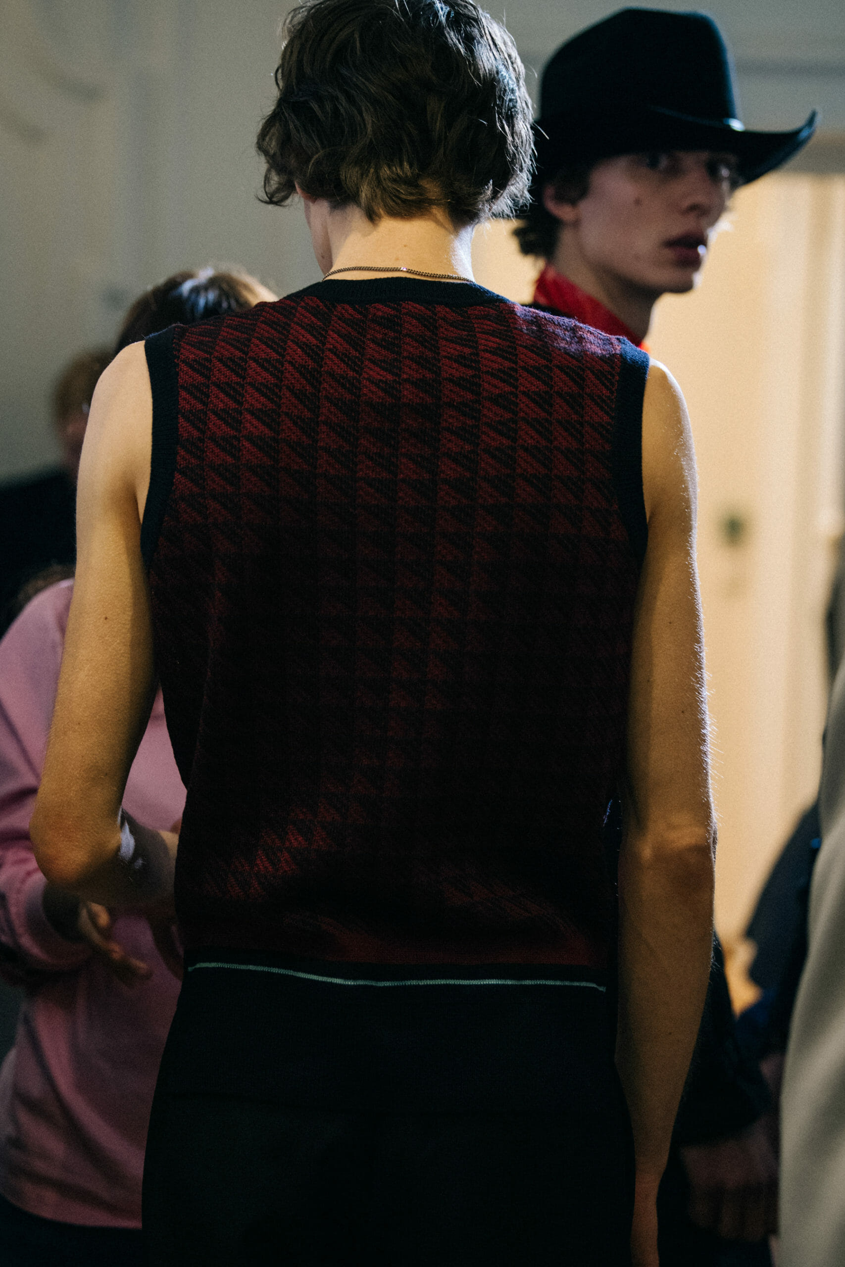 Model wearing Givenchy vest