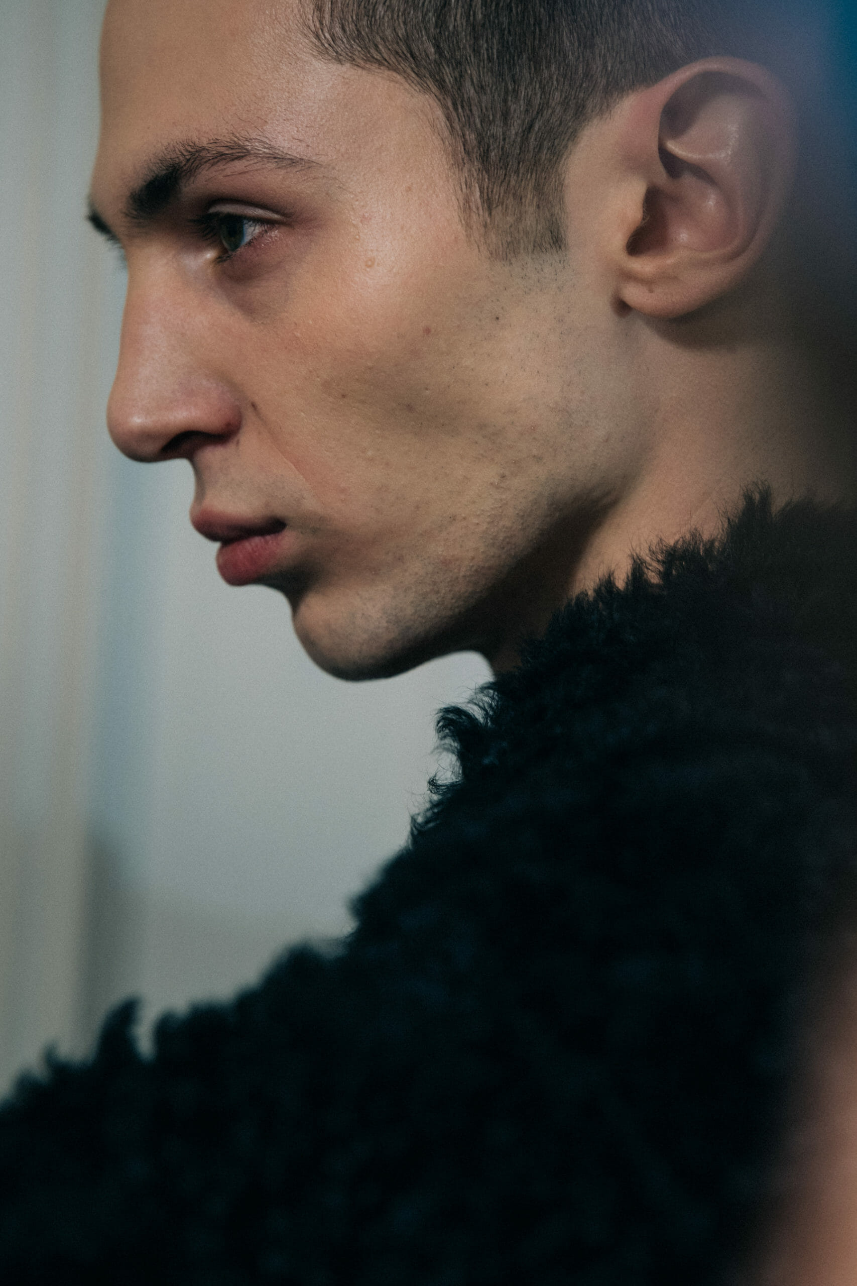 Model wearing black jacket