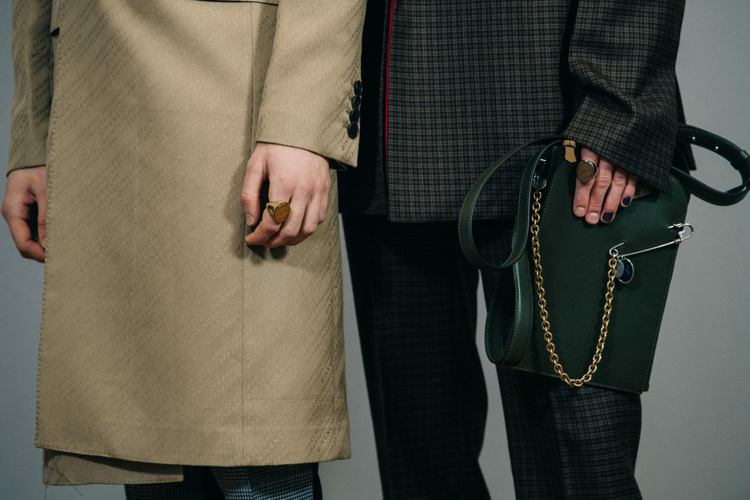Model wearing pattern coat