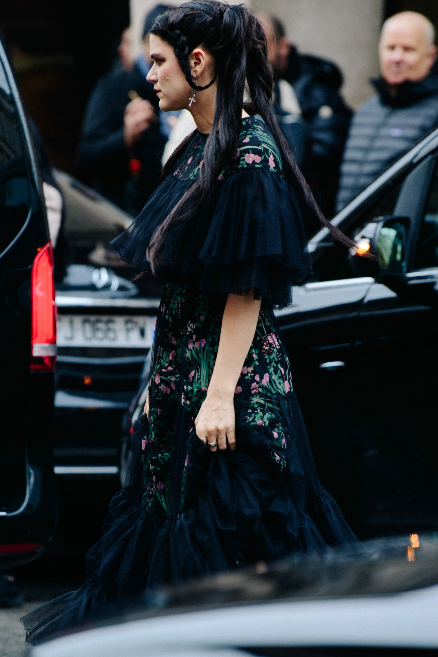 Woman wearing floral dress