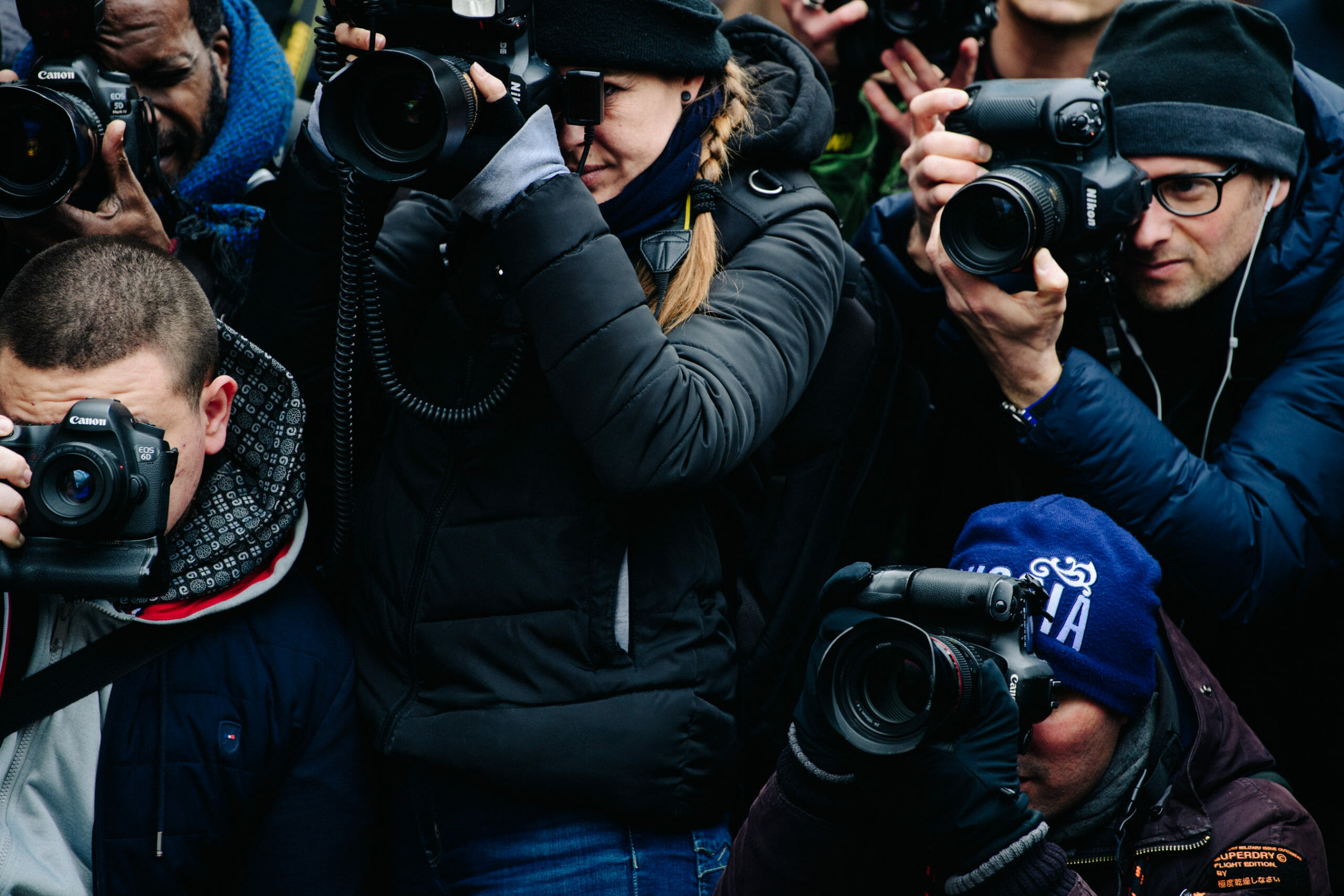 Photographers at fashion week