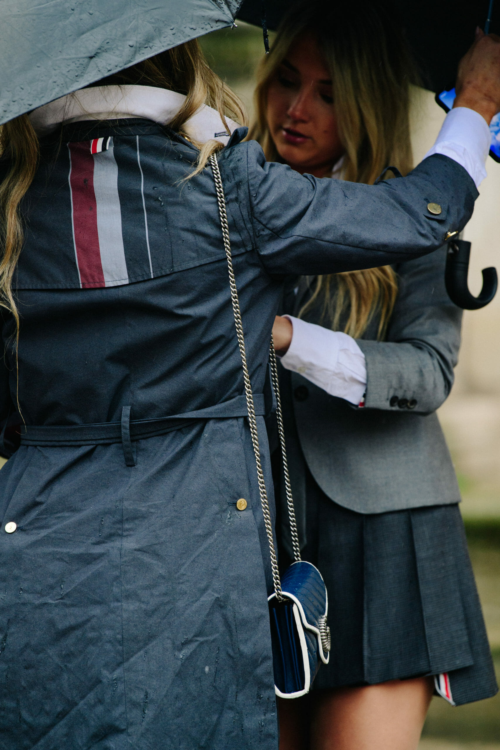 Woman wearing Thom Browne