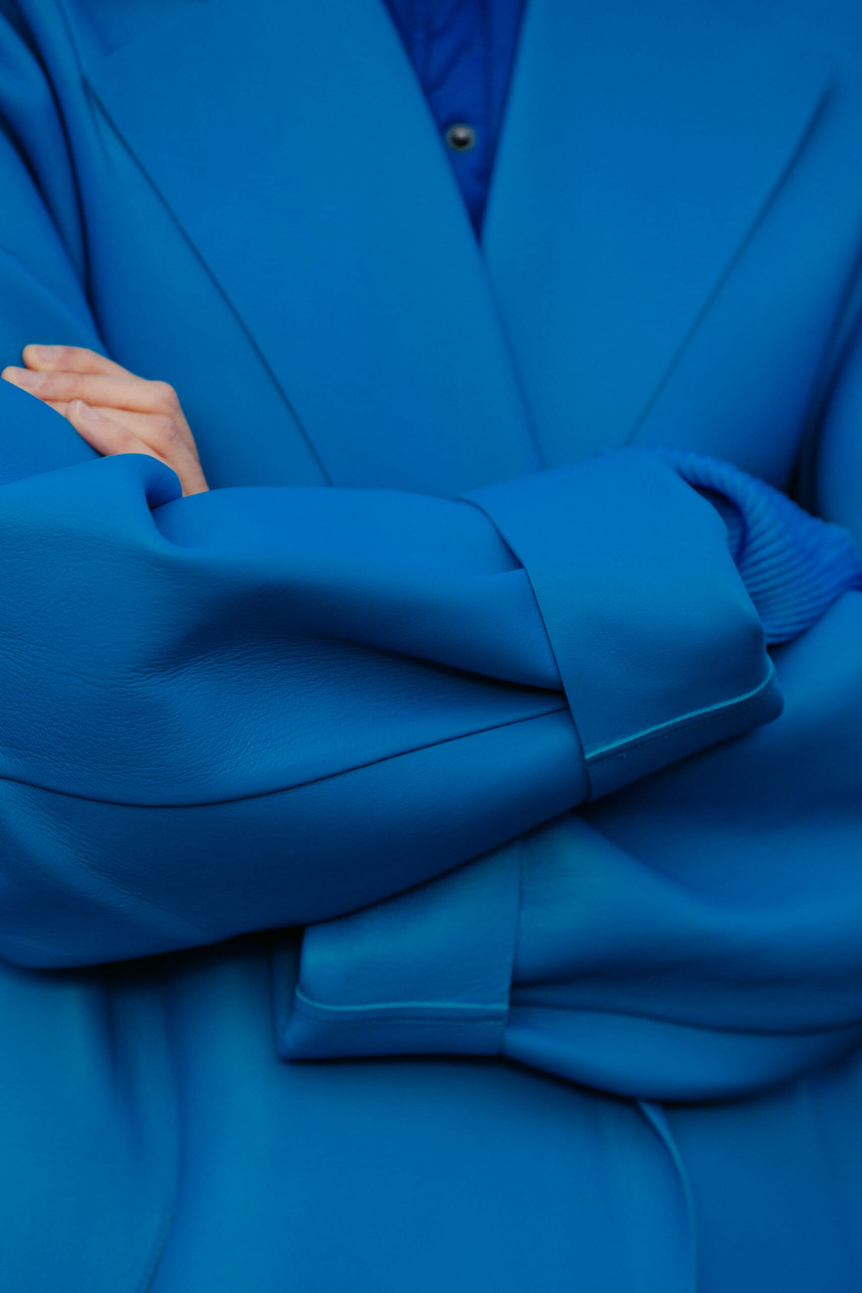 Woman wearing blue