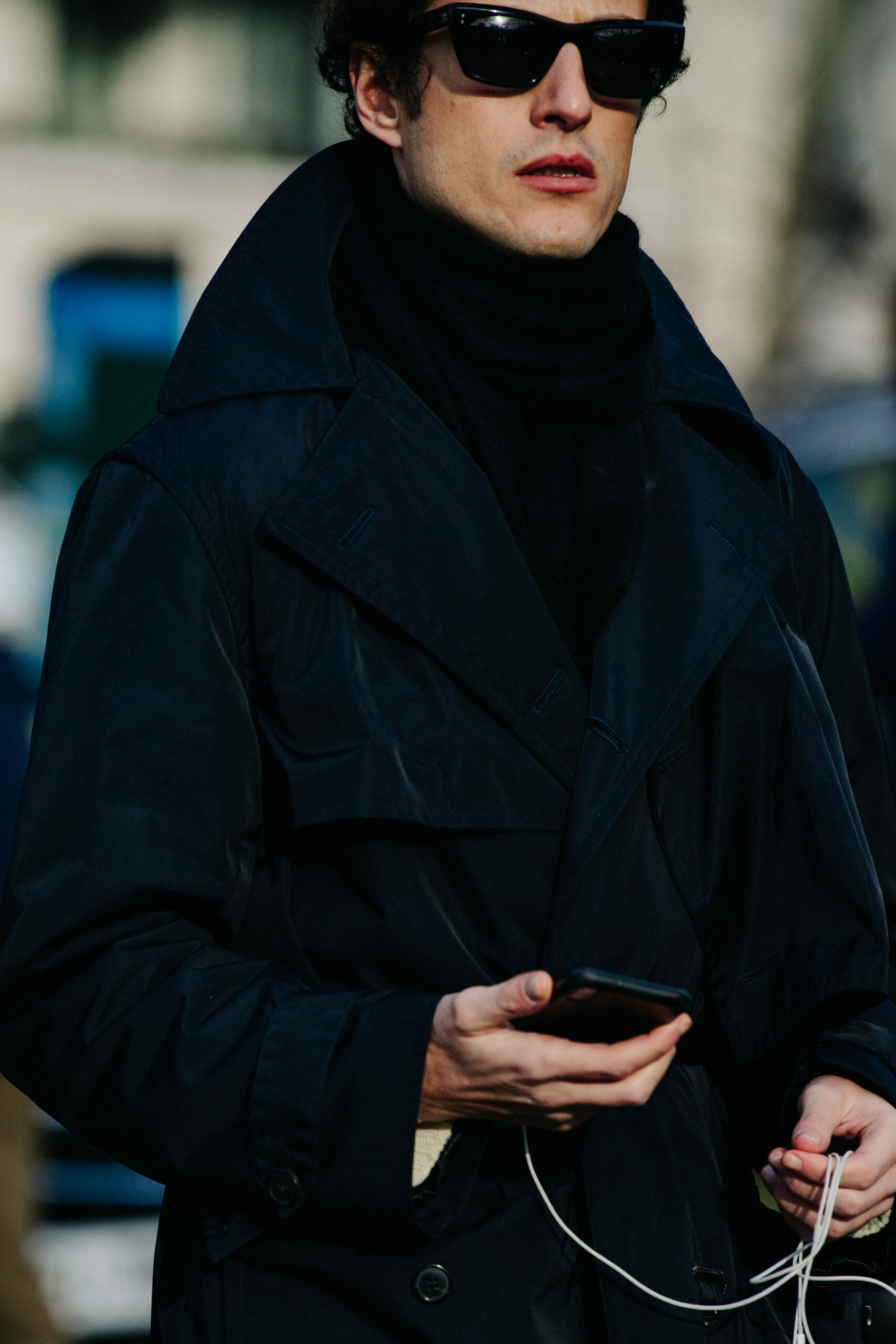 Man wearing black outfit