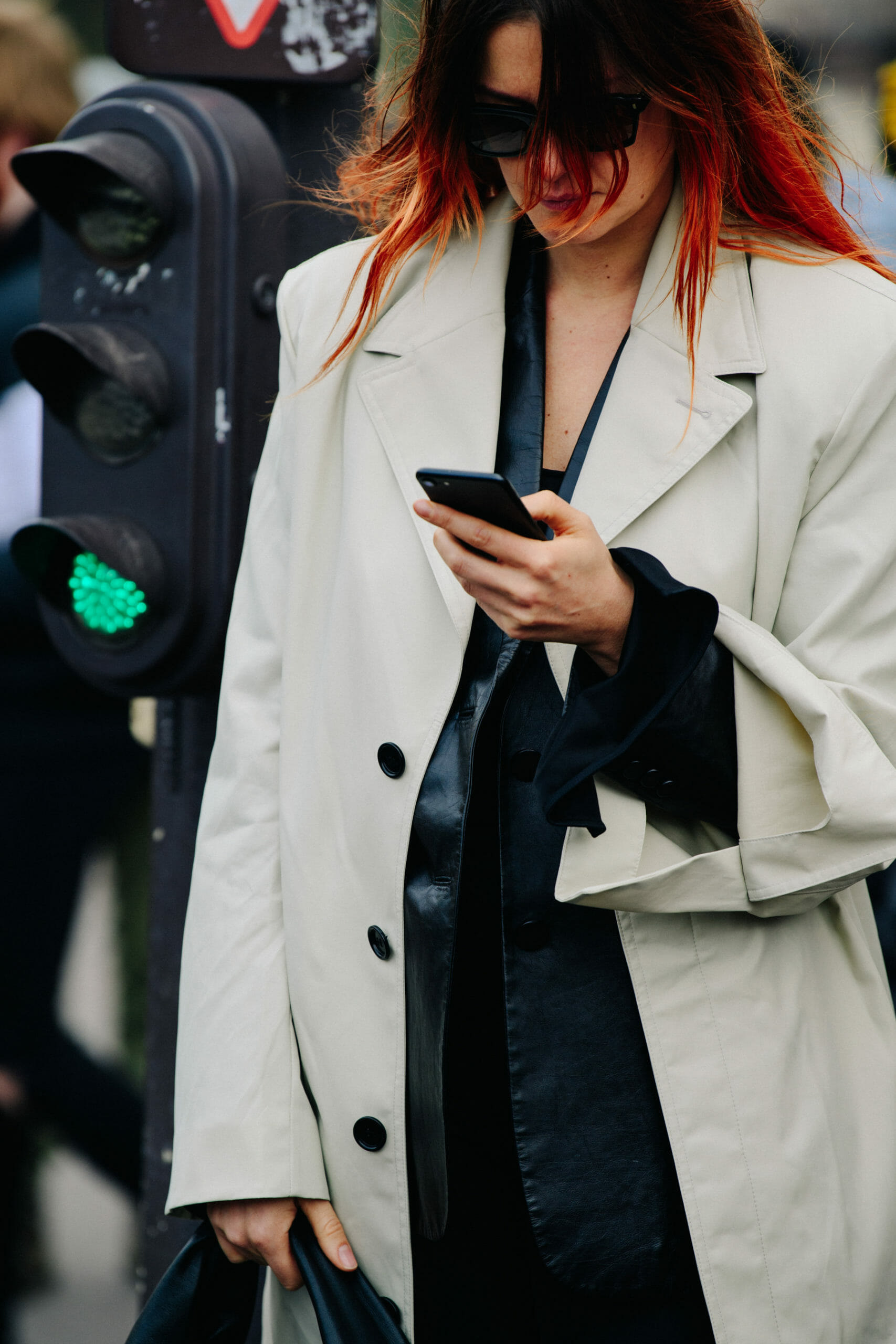 Woman wearing white coat