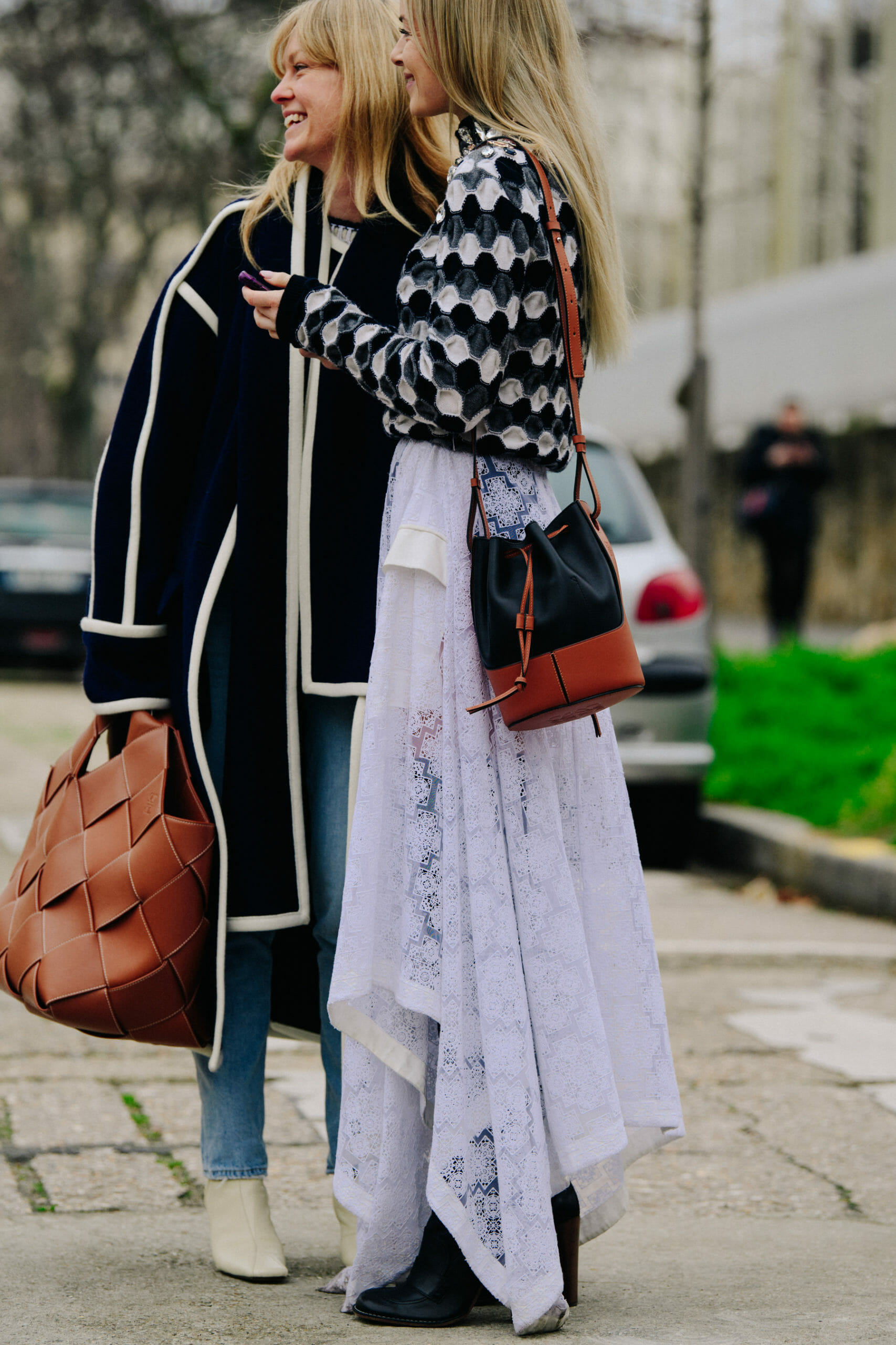 Women carrying Loewe bags