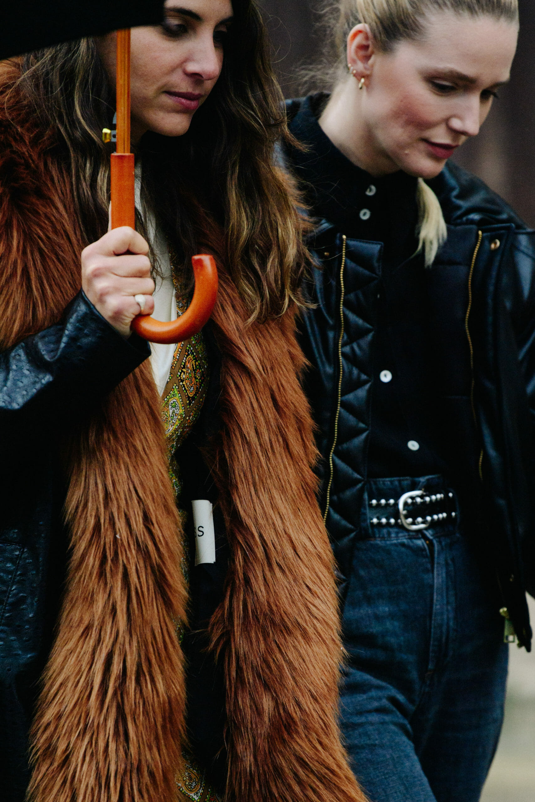 Women wearing dark coats
