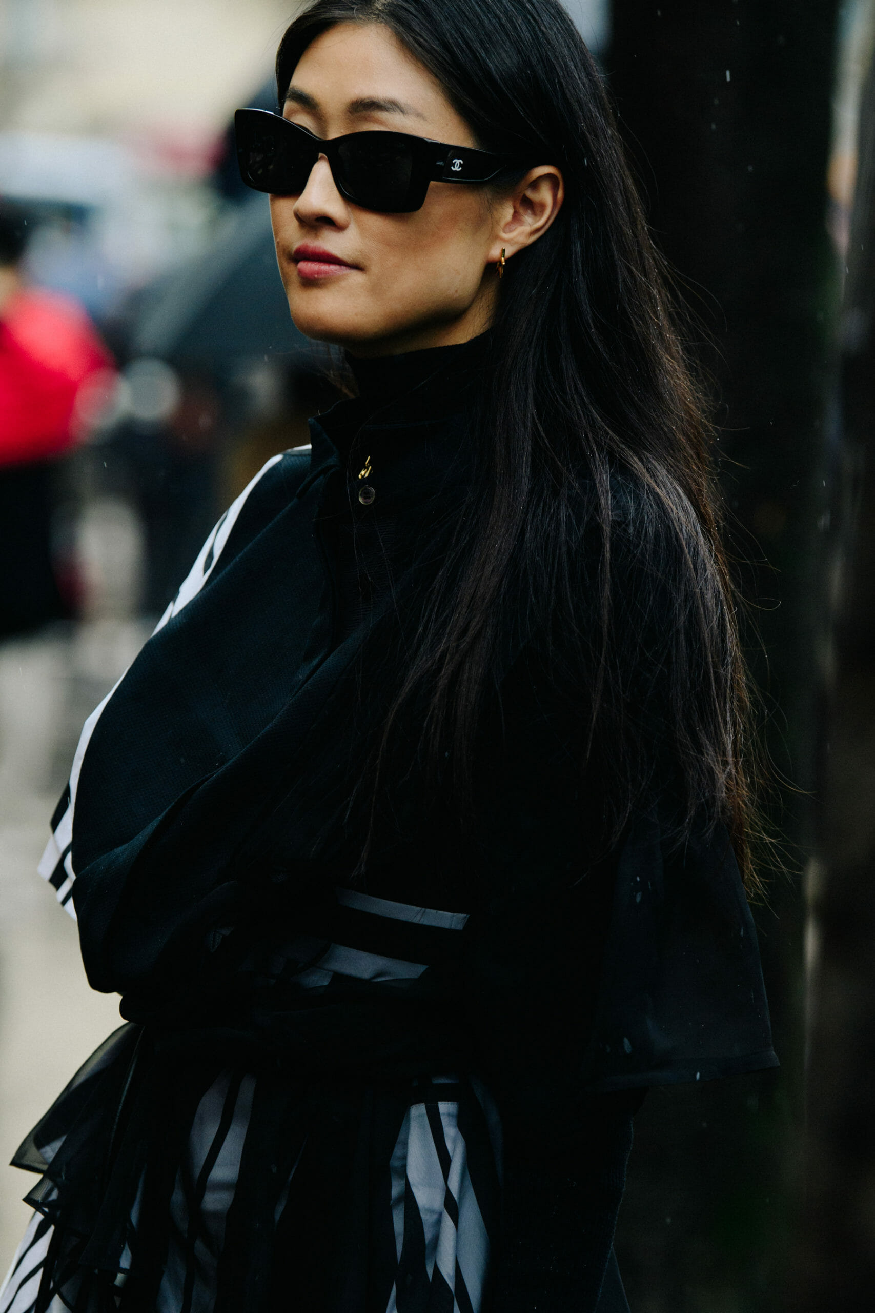 Woman wearing Chanel glasses