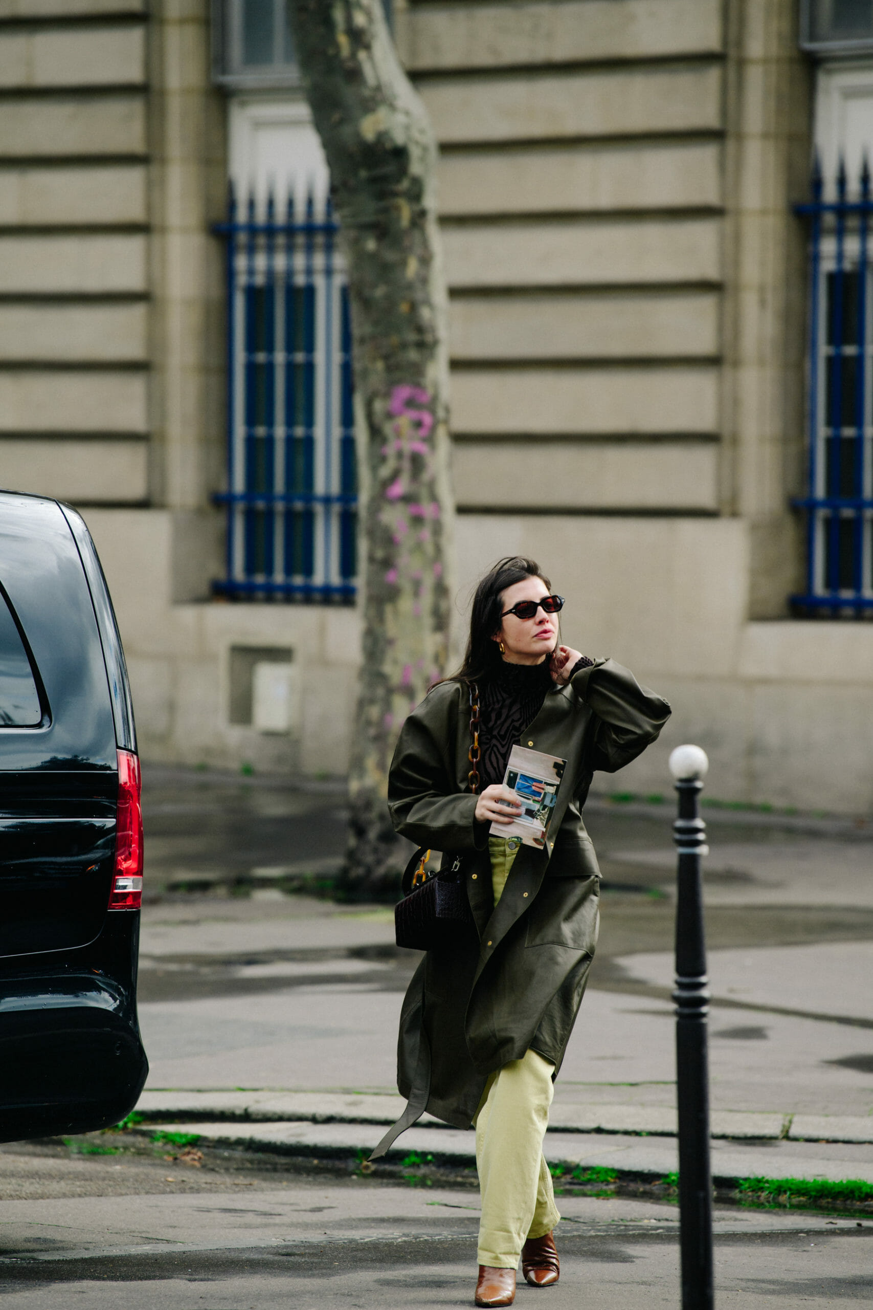Woman wearing green outfit