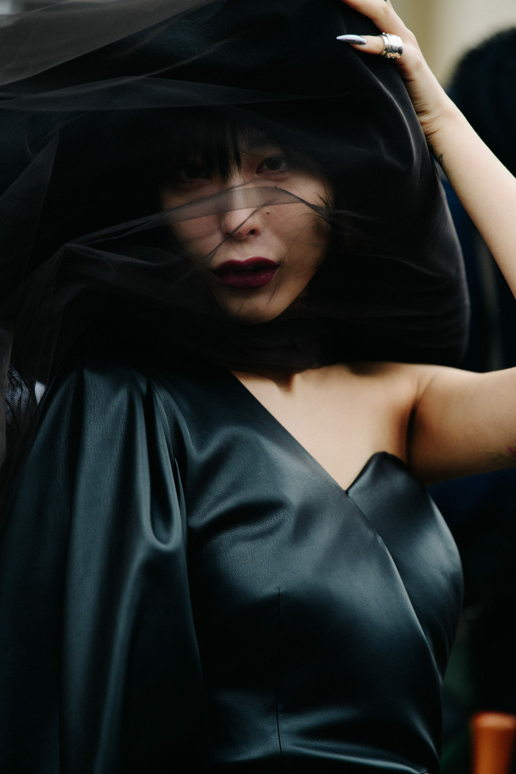 Woman wearing dark veil