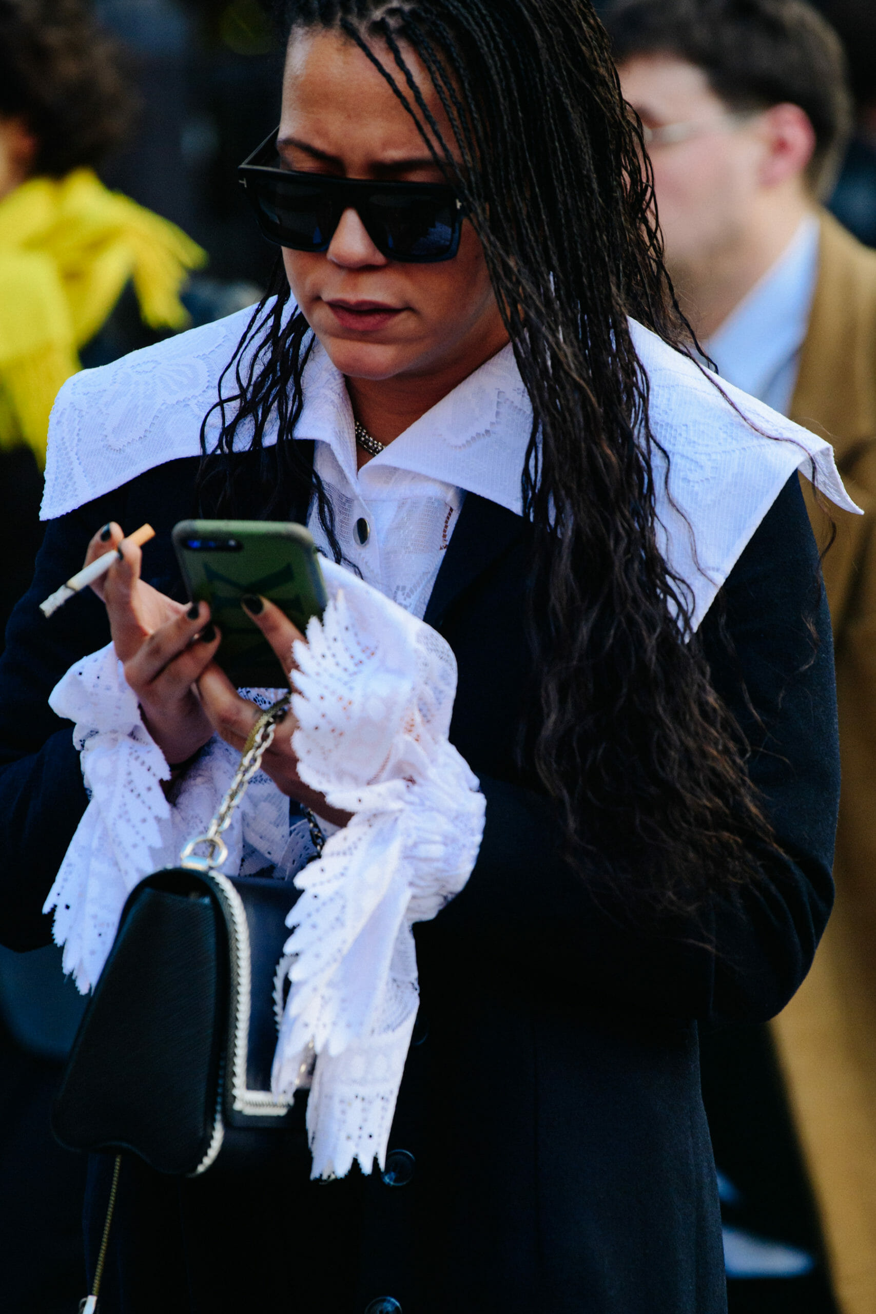 Woman wearing white shirt