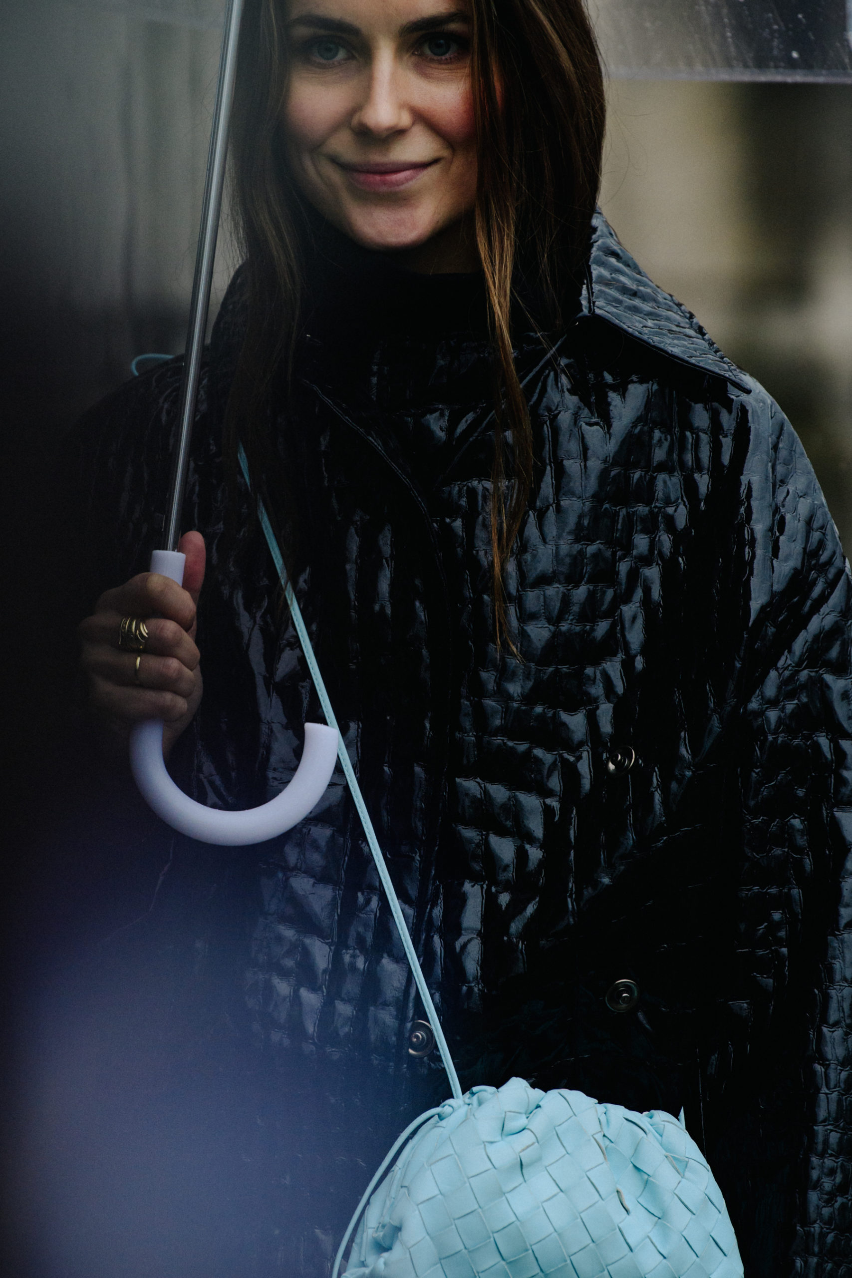 Woman wearing black jacket