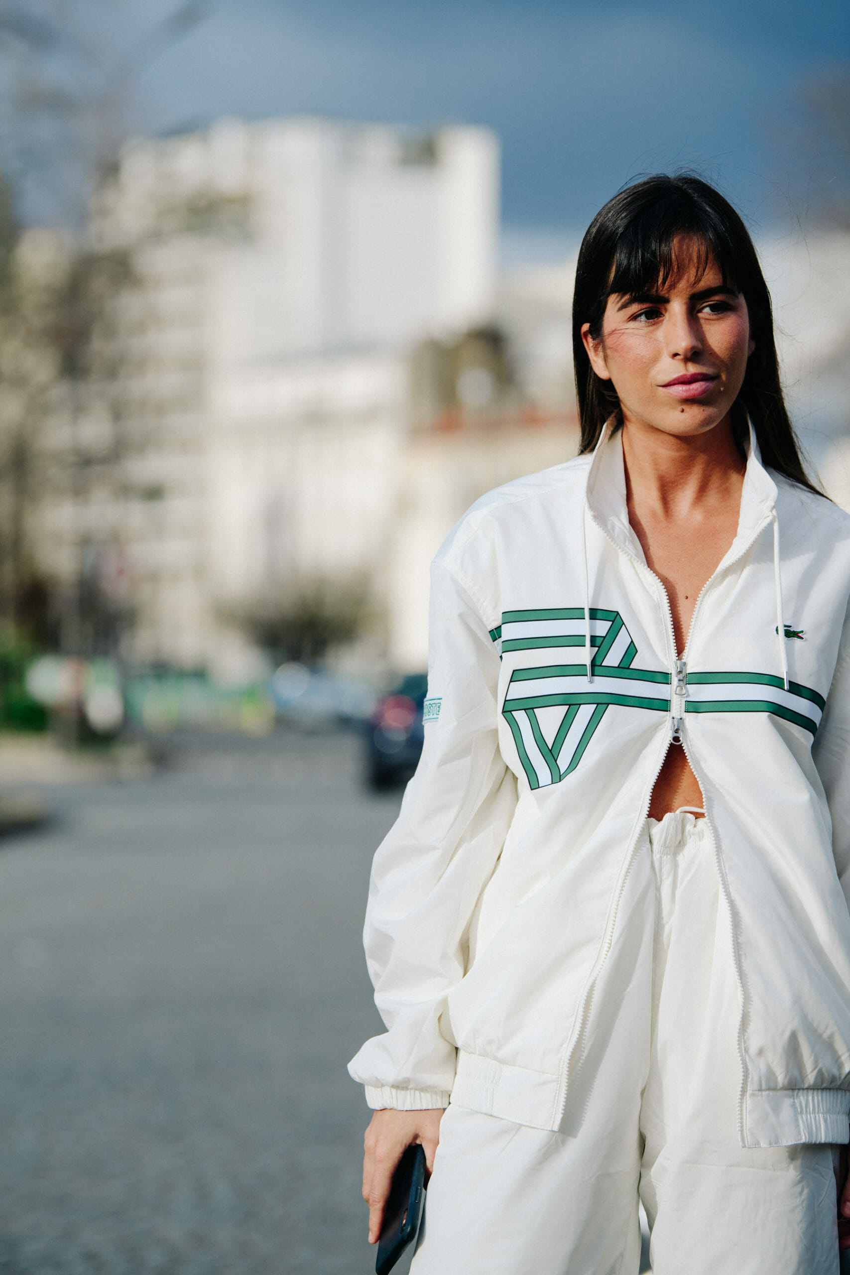 Woman wearing Lacoste