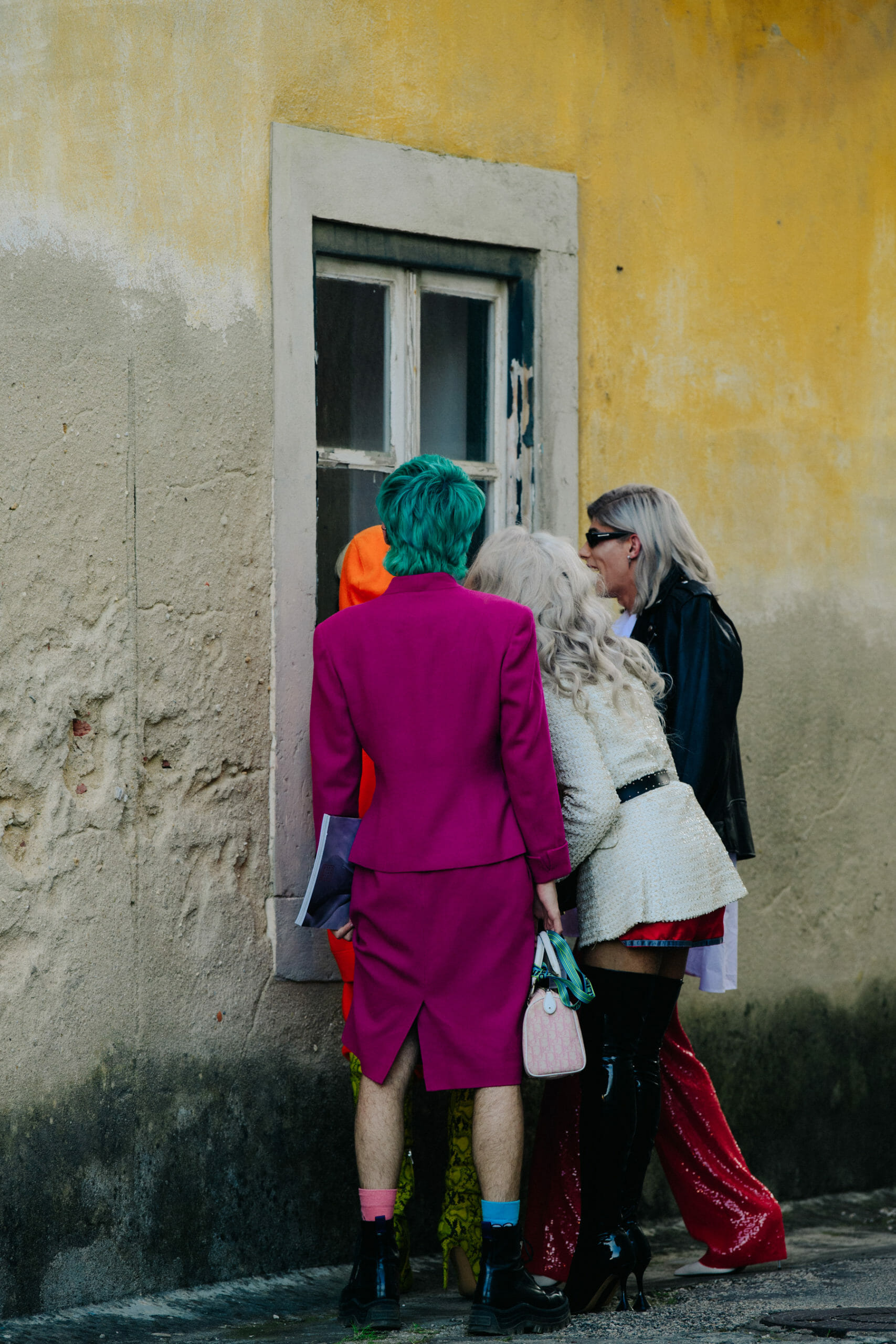 People wearing bright clothing