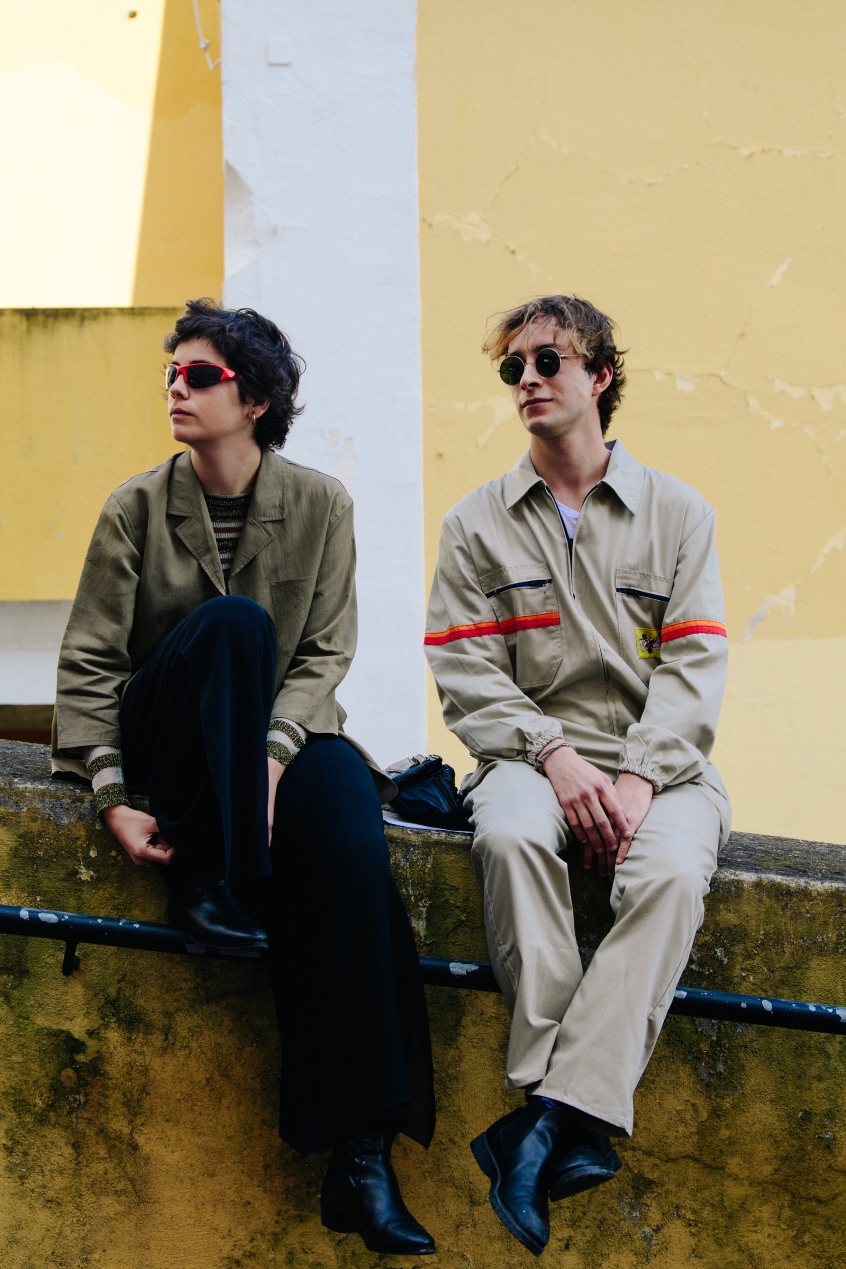 People wearing beige