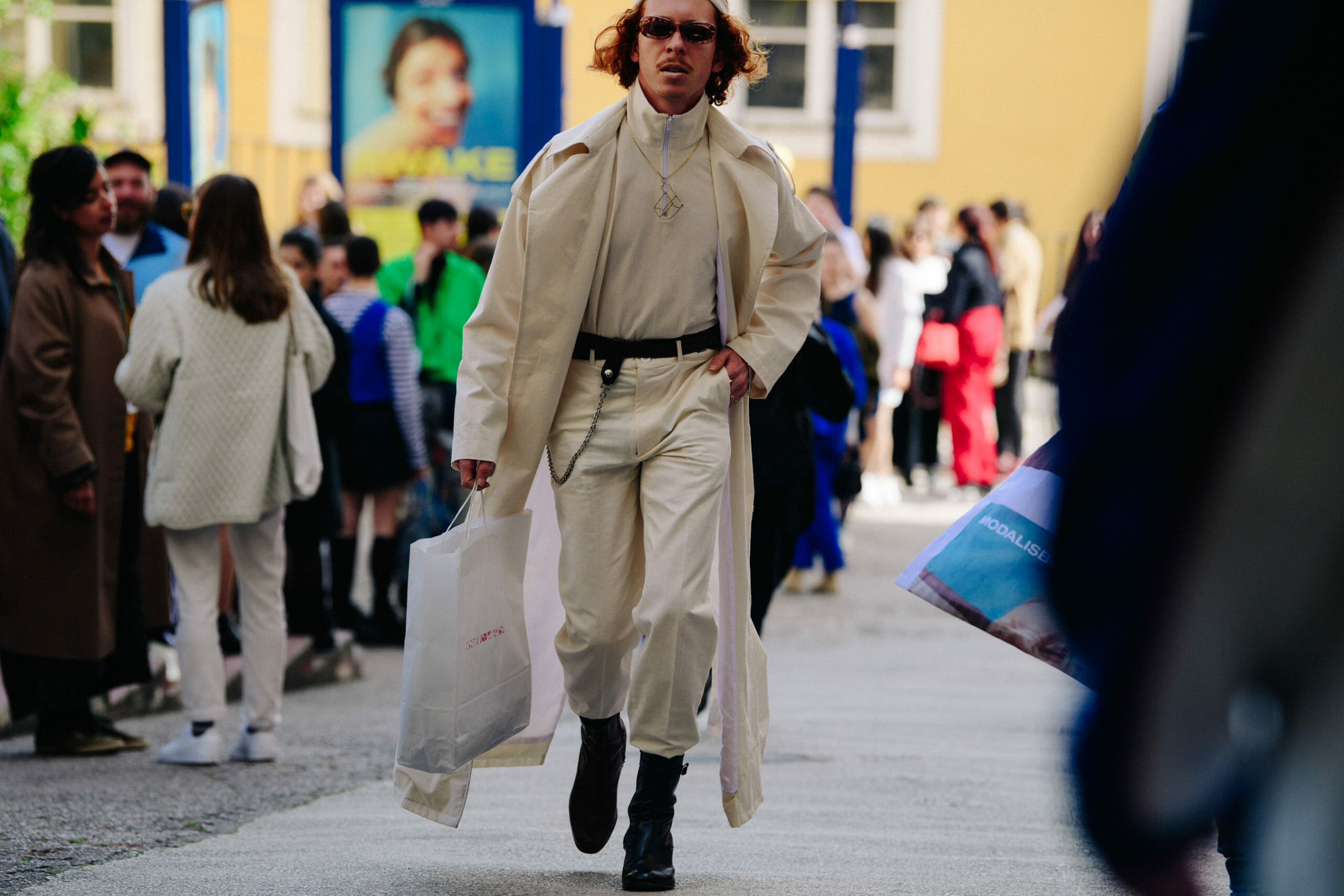 Man wearing beige