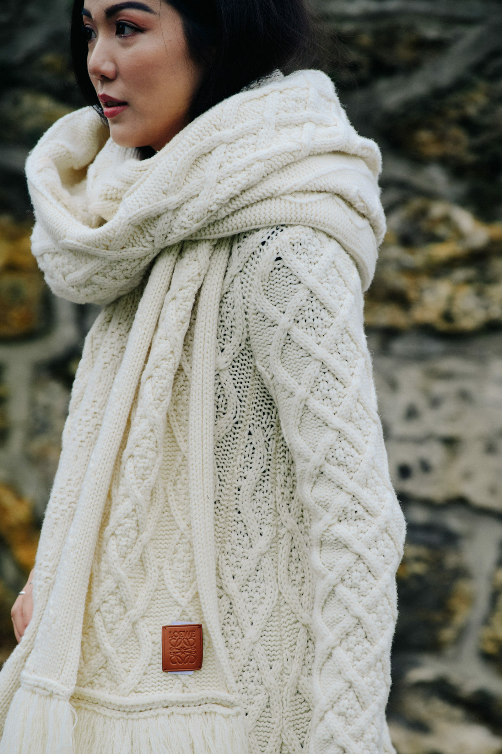 Woman wearing Loewe jumper