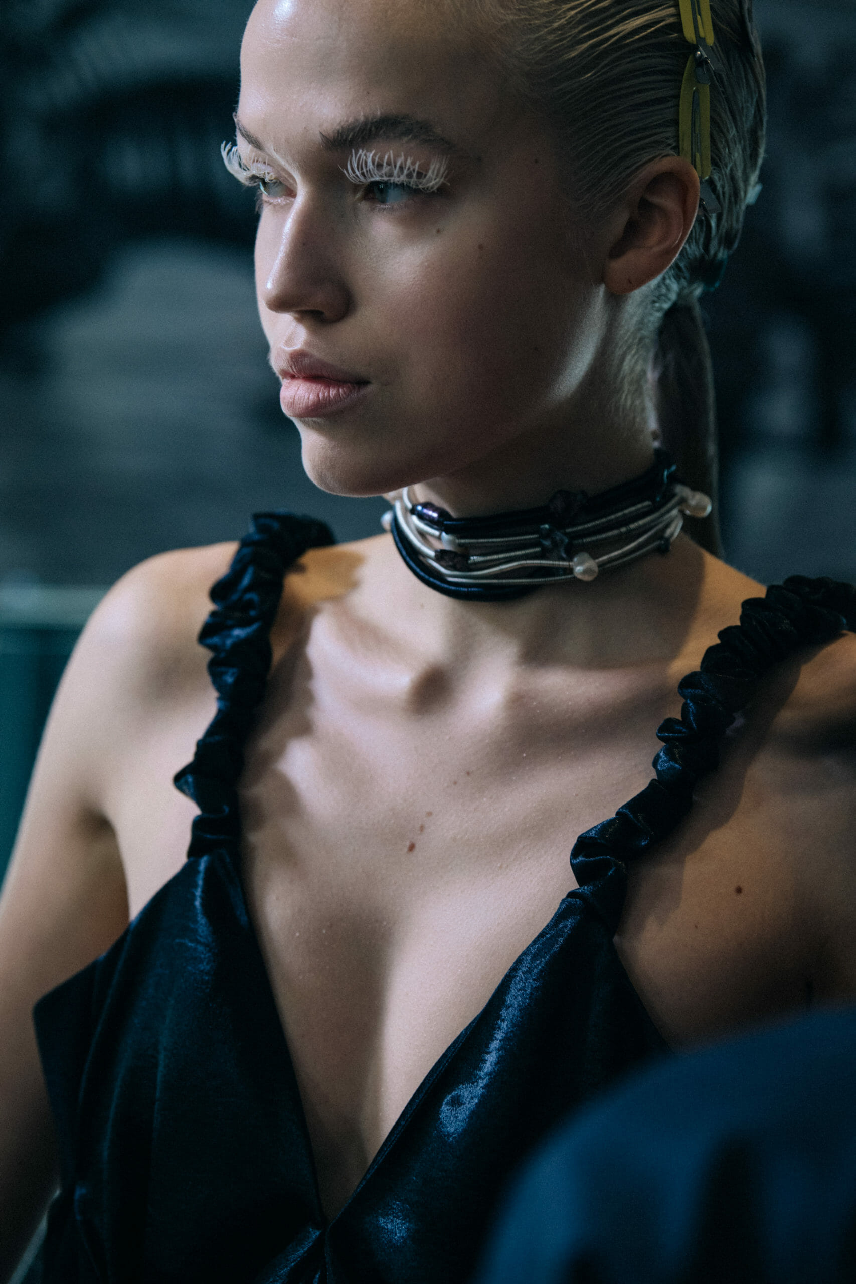 Models wearing dark Kiko Kostadinov outfits