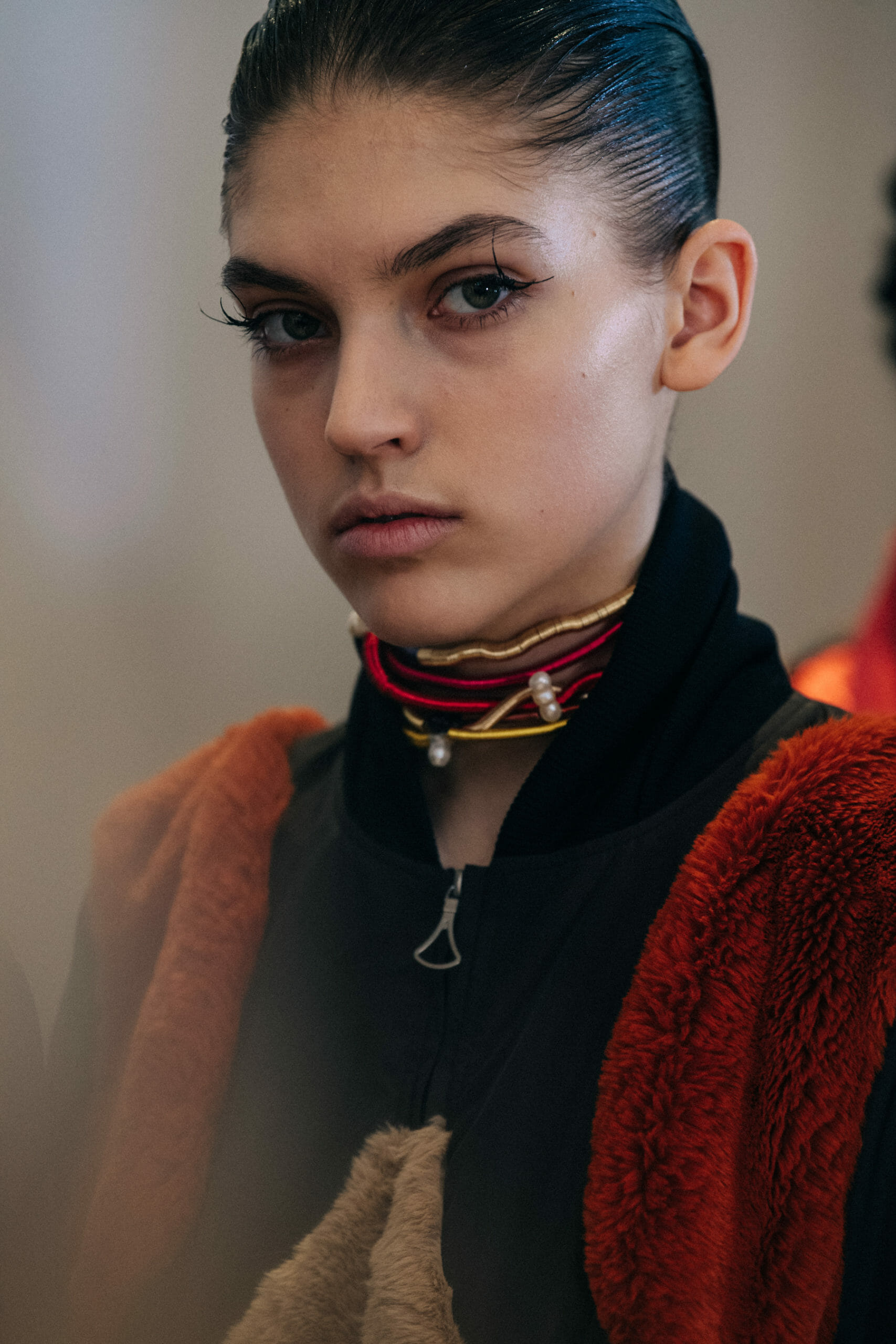 Models wearing furry jackets