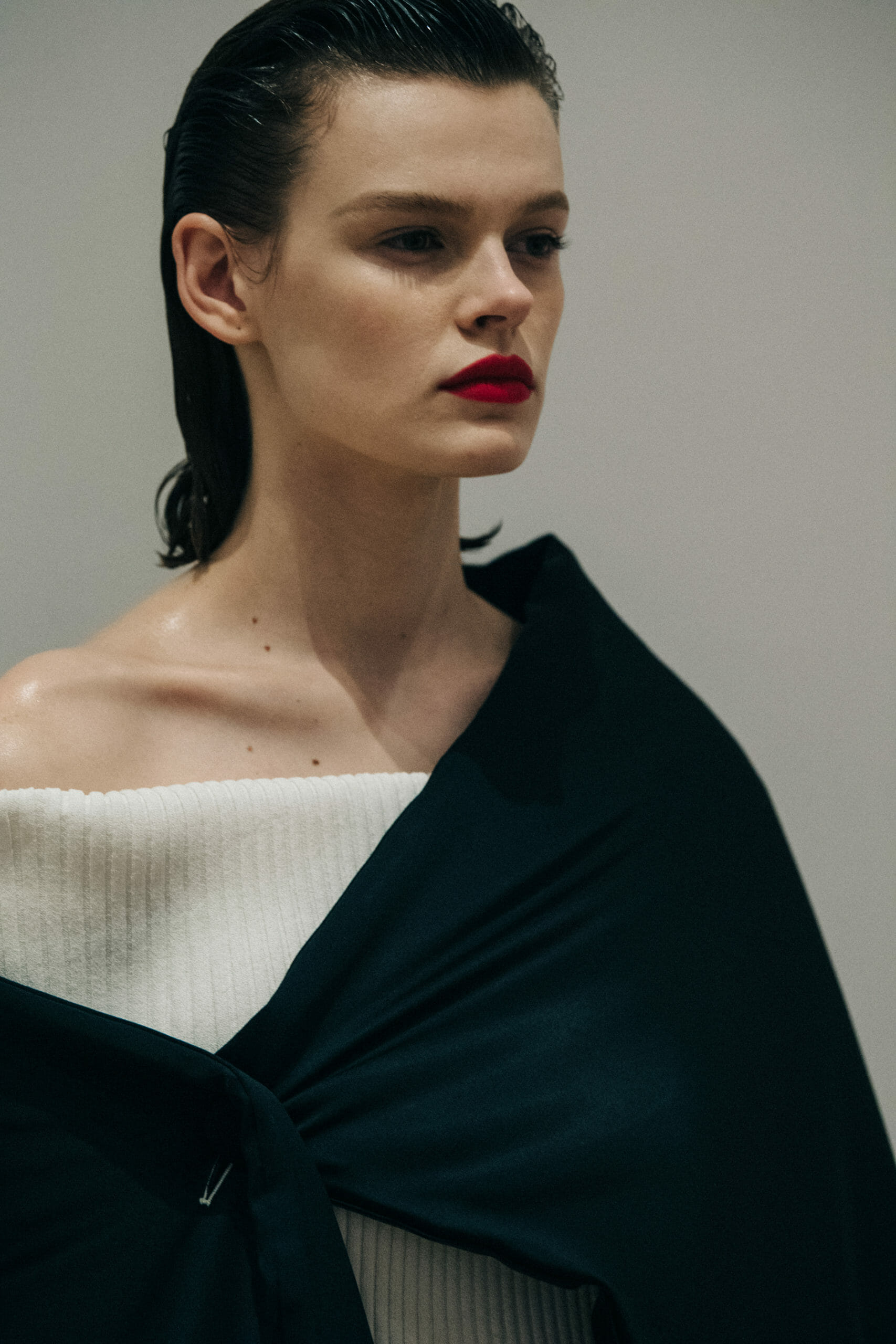 Model wearing white Proenza Schouler dress