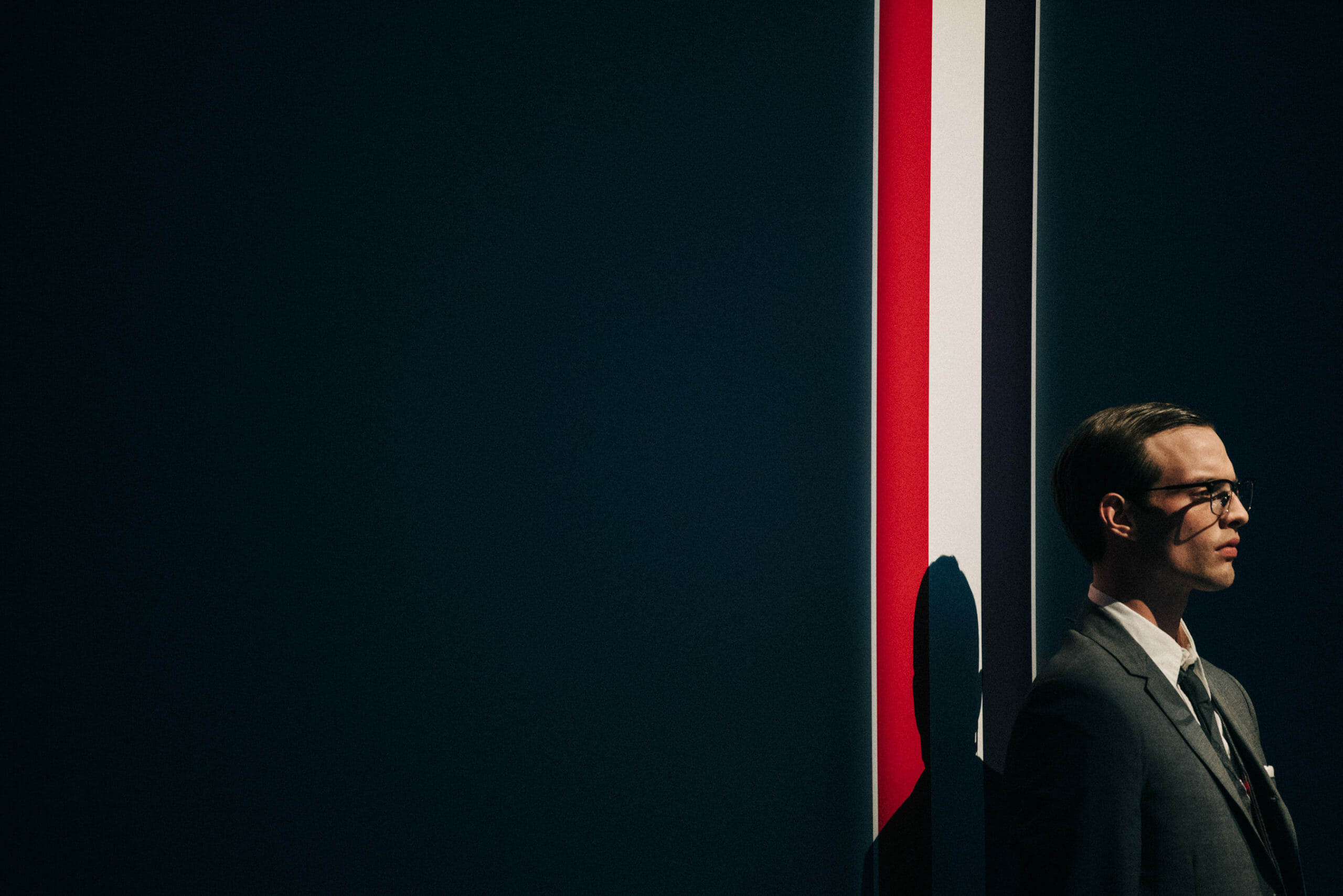 Models wearing Thom Browne suit