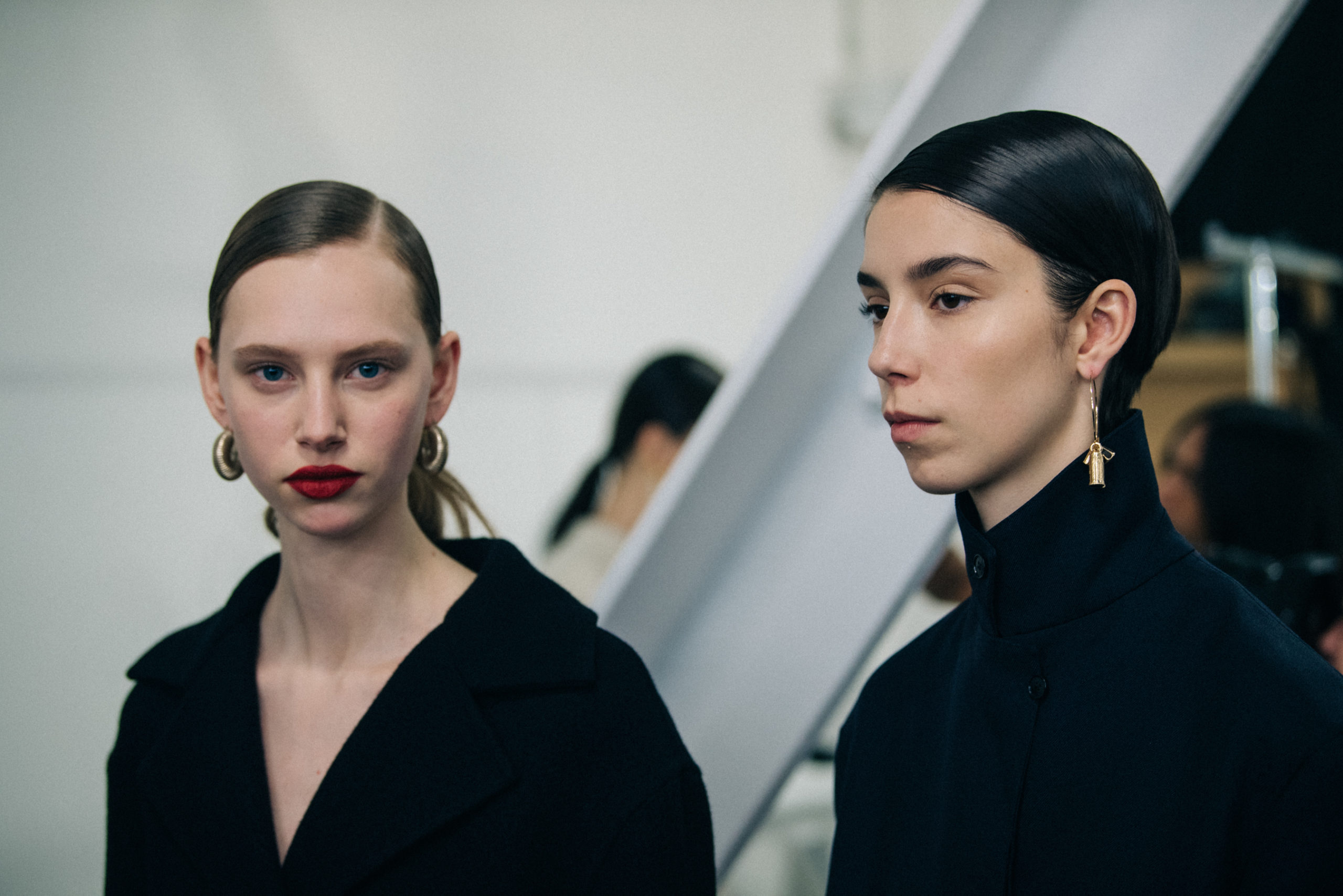 Model wearing black Jil Sander outfit