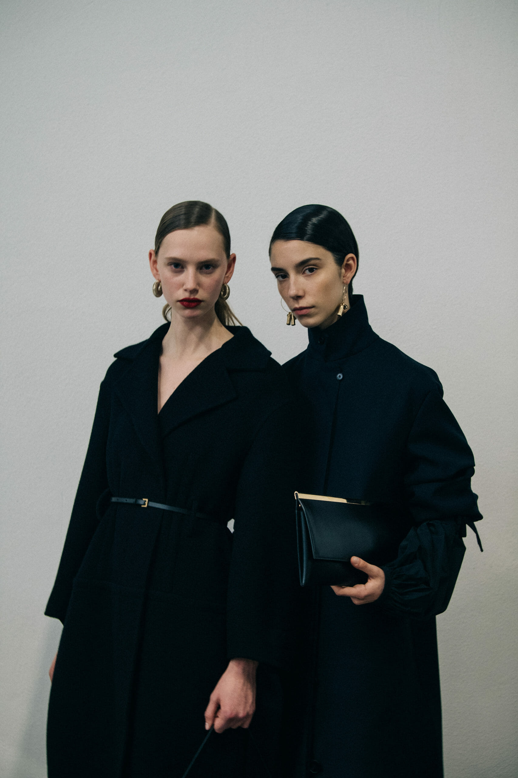 Model wearing black Jil Sander outfit