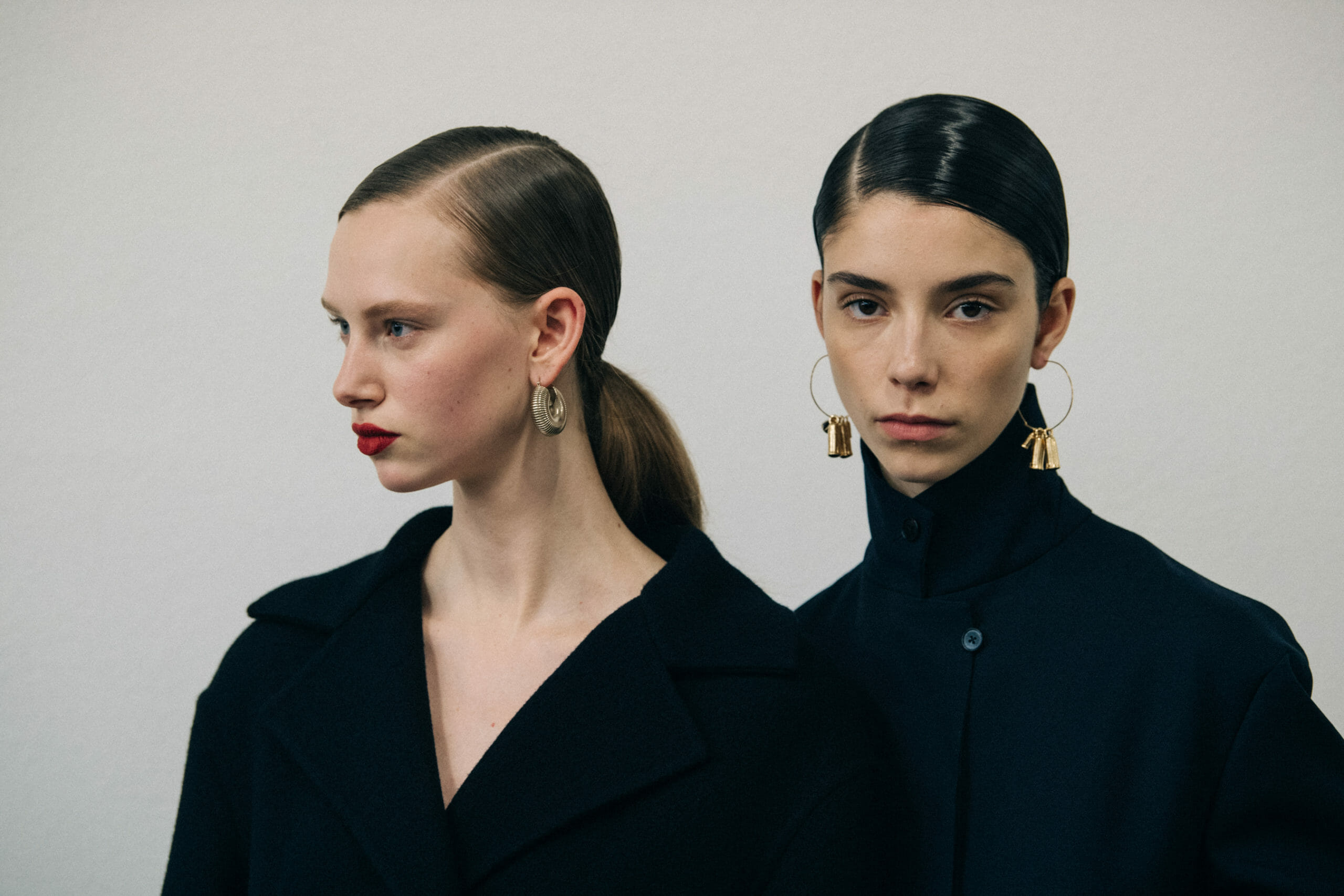 Model wearing black Jil Sander outfit