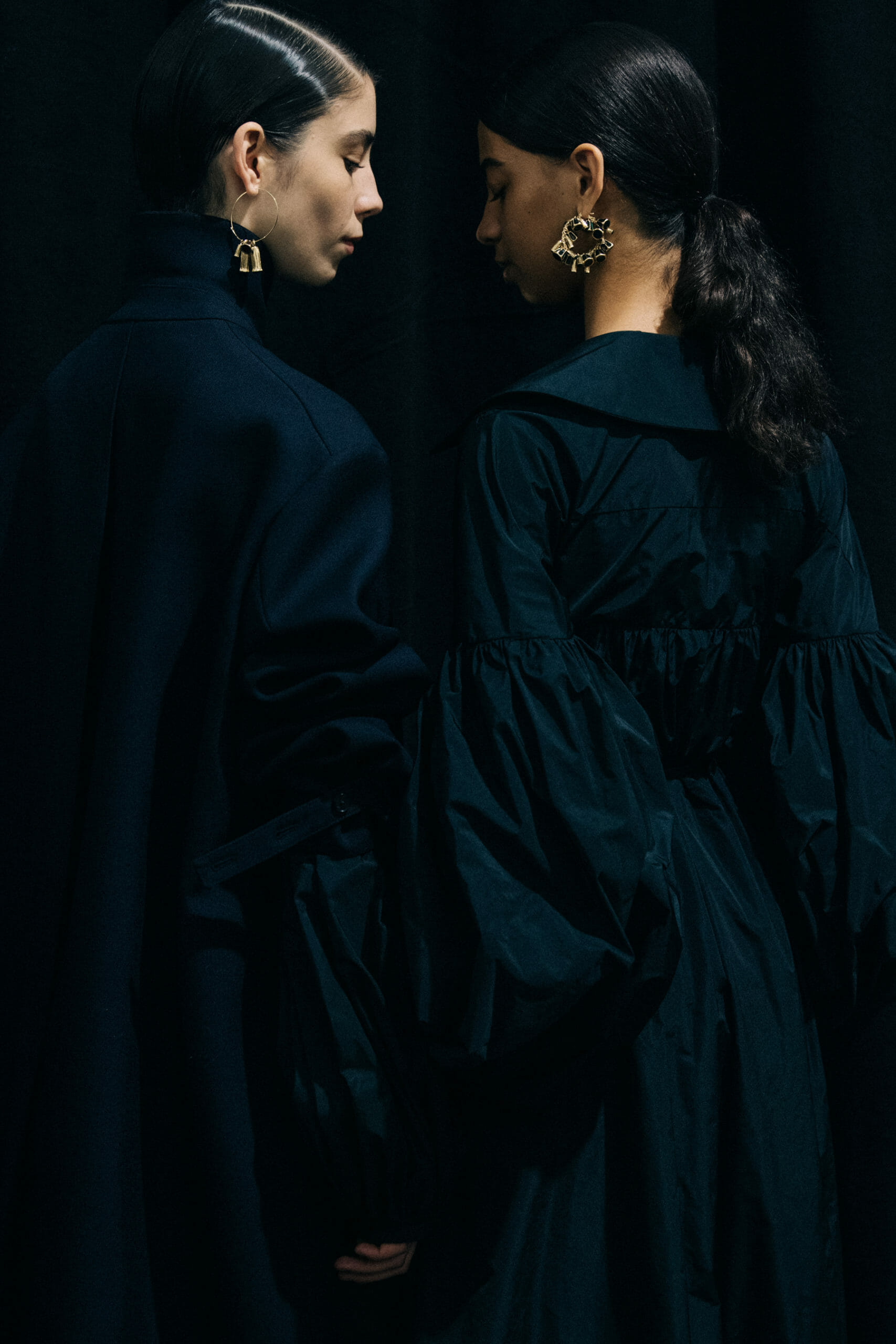 Model wearing black Jil Sander outfit