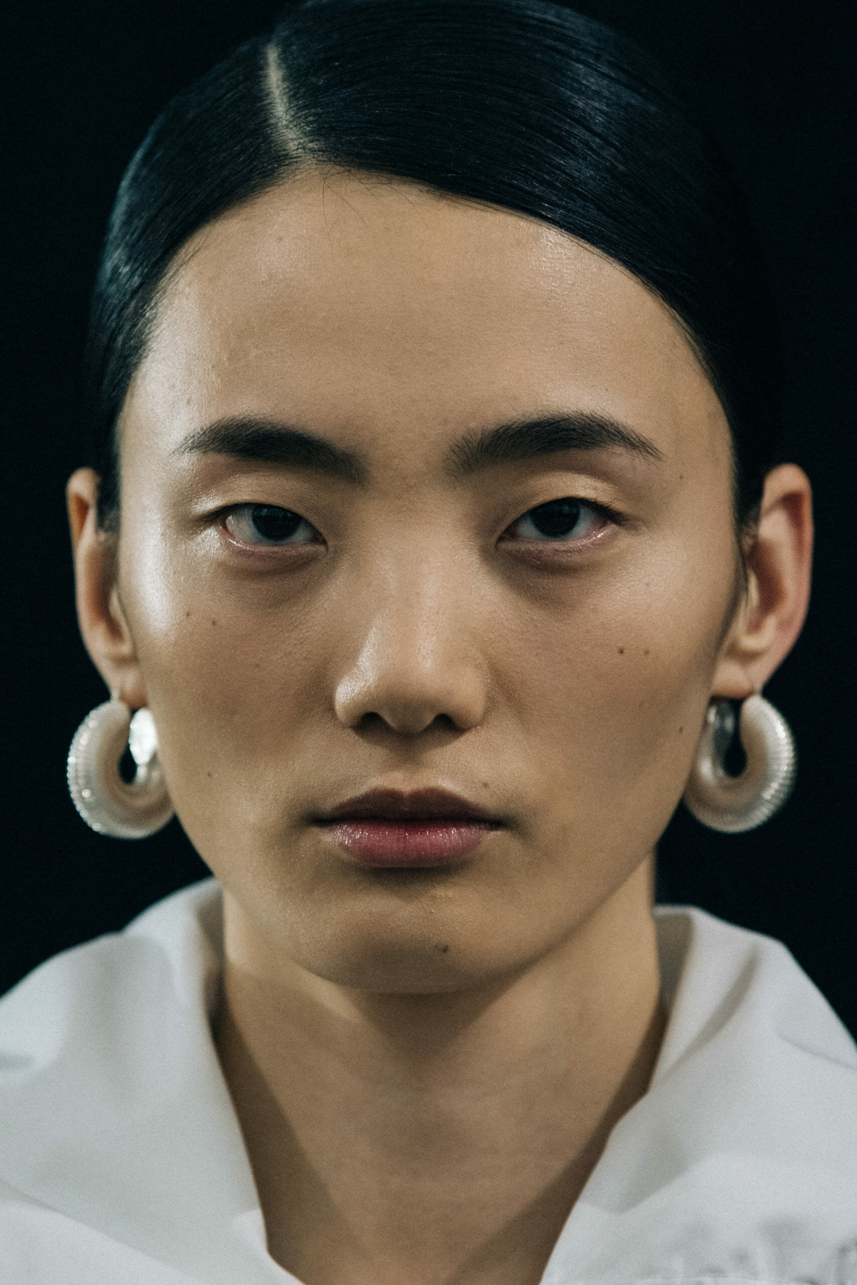 Model wearing wool Jil Sander outfit