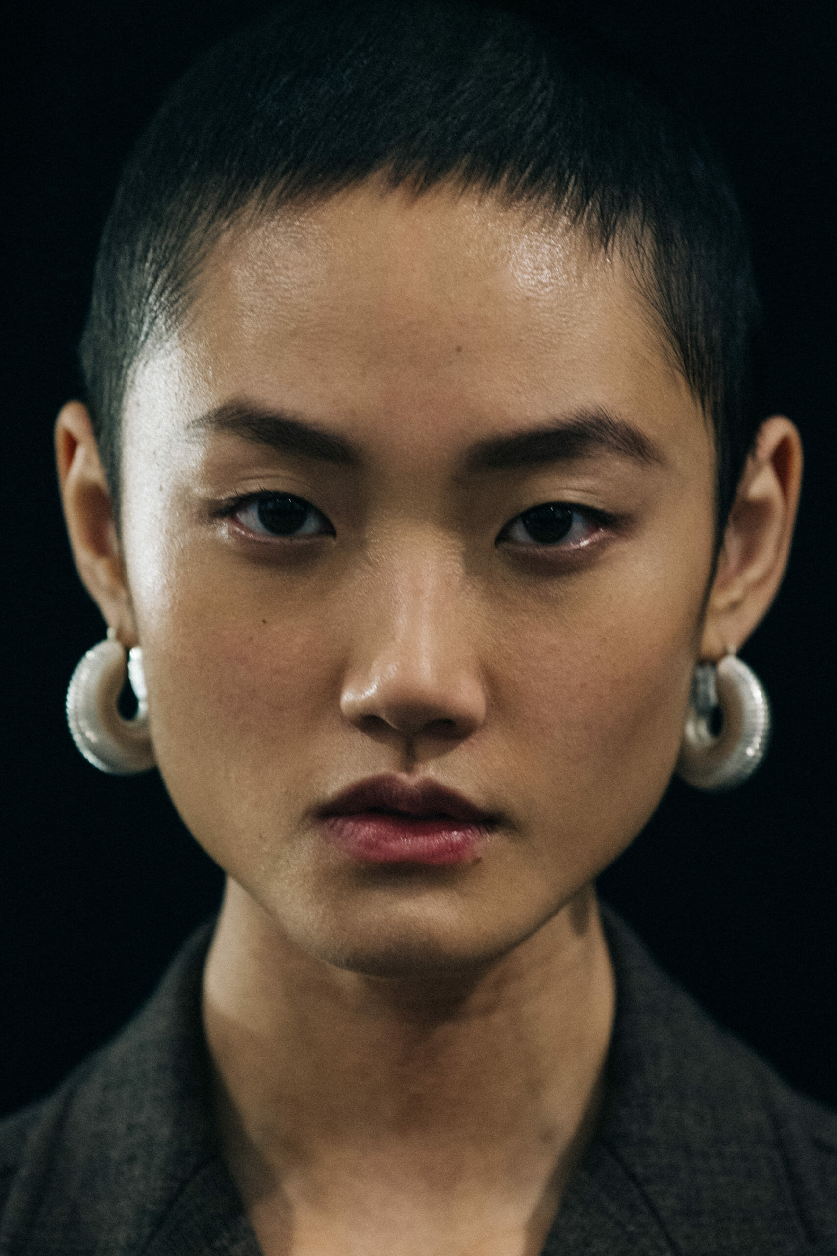 Model wearing wool Jil Sander outfit
