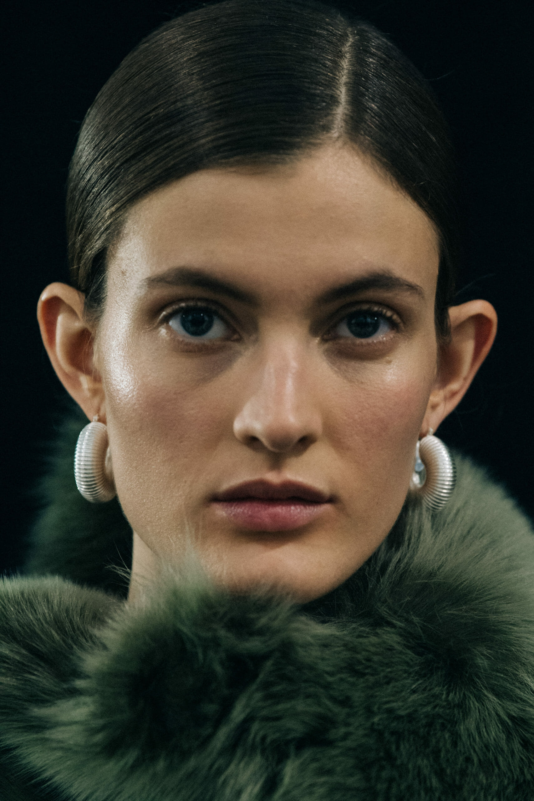 Model wearing fur Jil Sander outfit