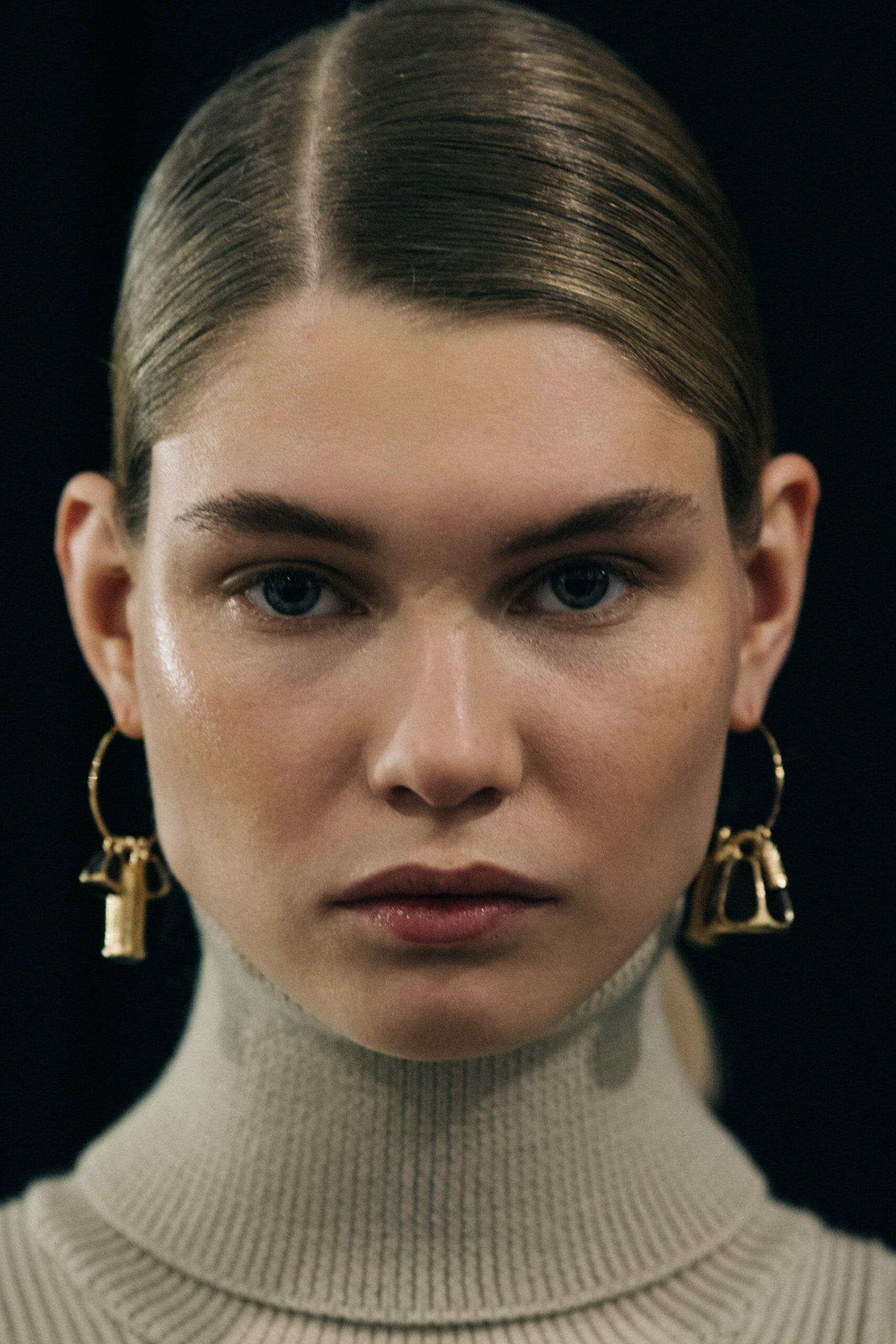 Model wearing wool Jil Sander outfit