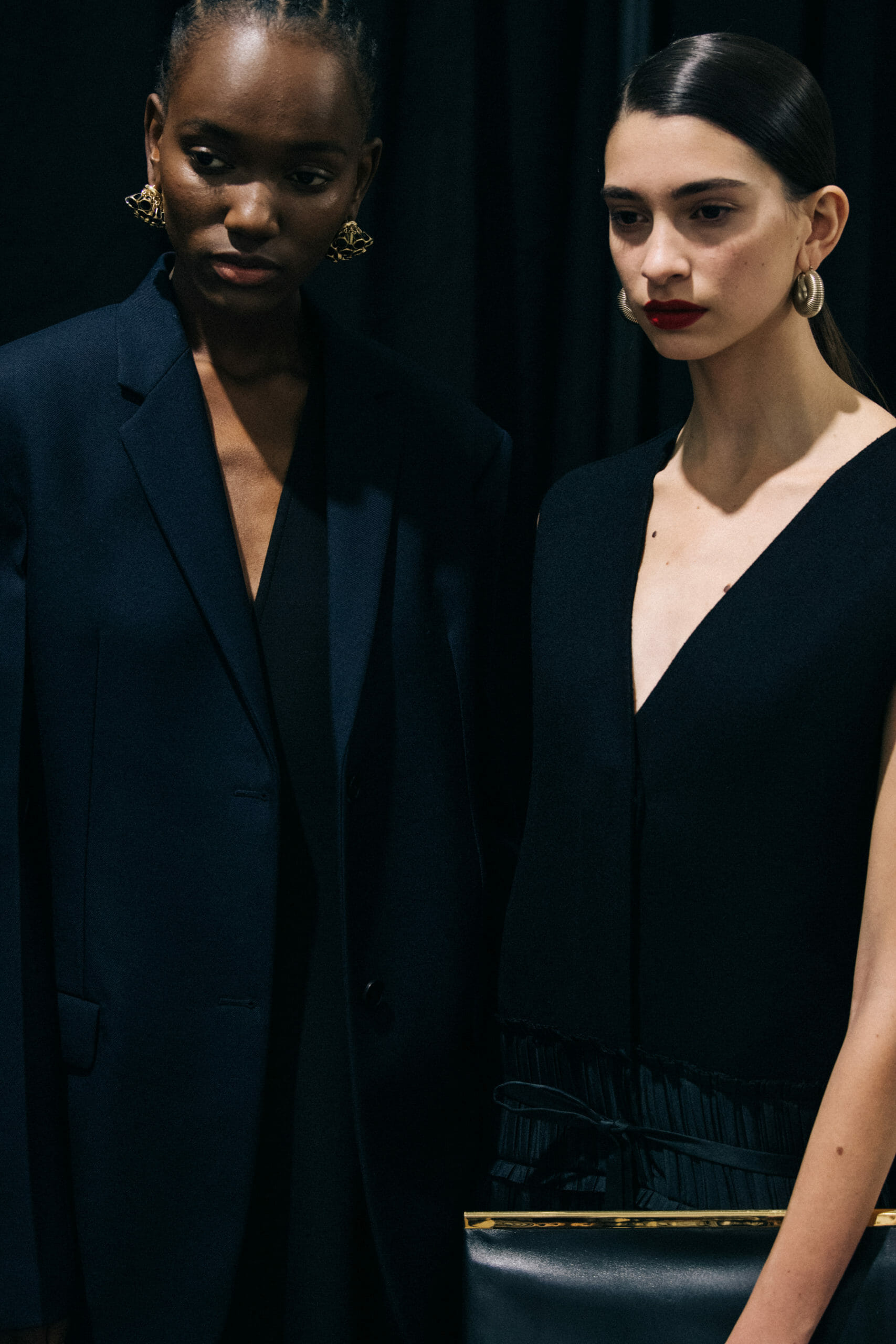 Model wearing black Jil Sander outfit