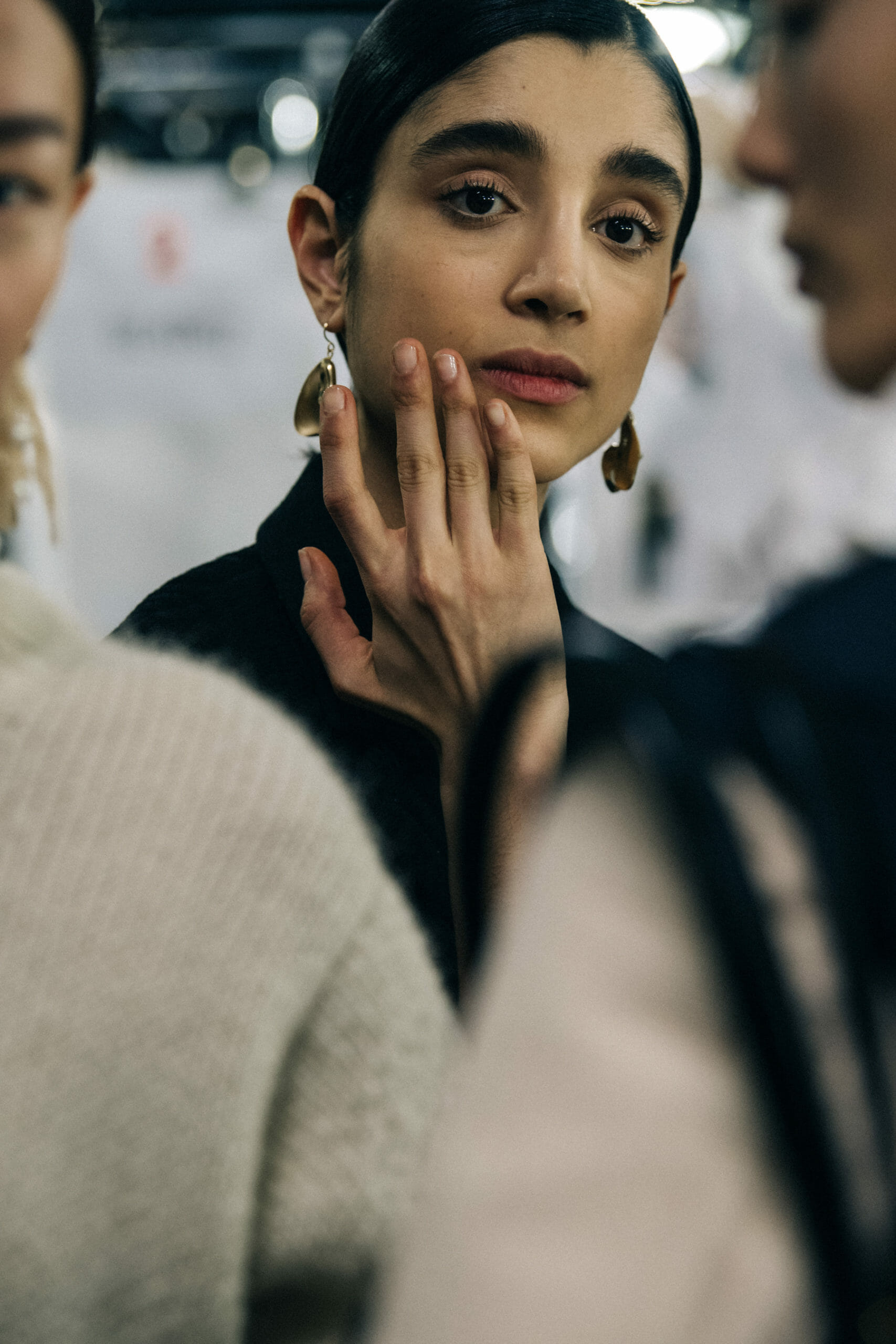 Model wearing wool Jil Sander outfit
