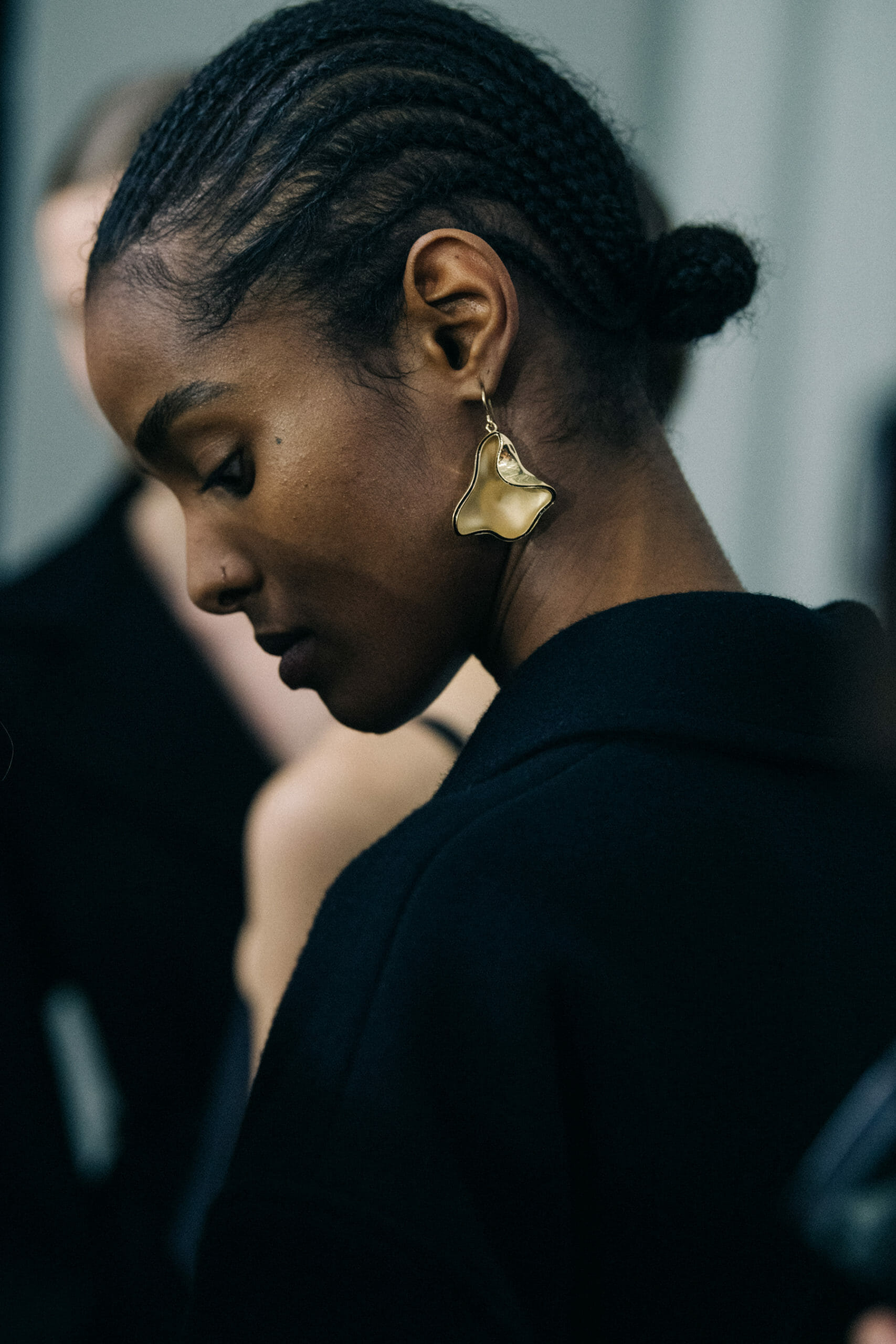 Model wearing black Jil Sander outfit
