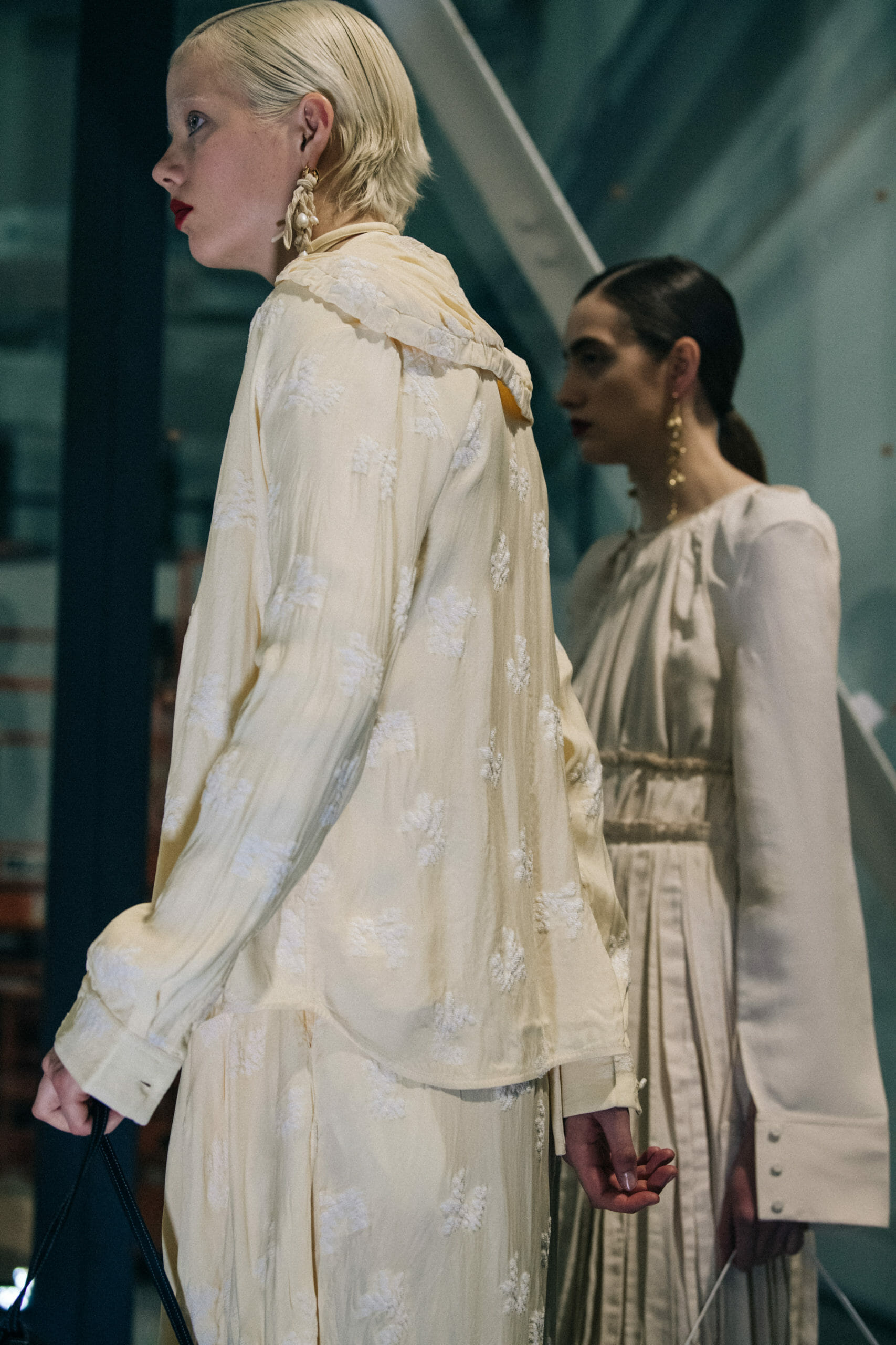 Model wearing wool Jil Sander outfit