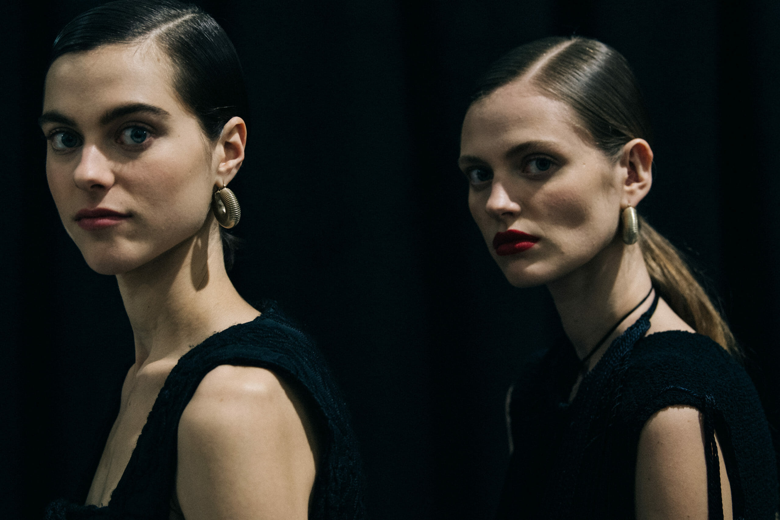 Model wearing black Jil Sander outfit
