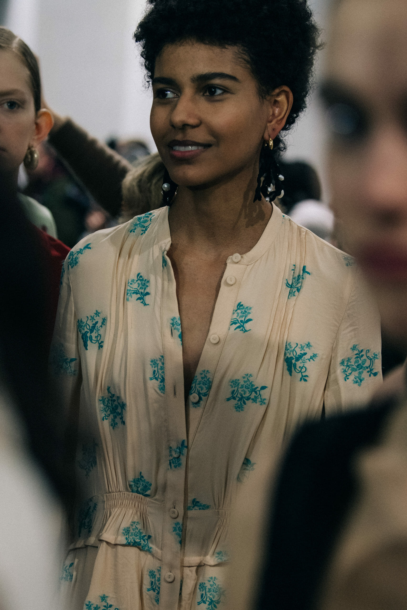 Model wearing light Jil Sander outfit