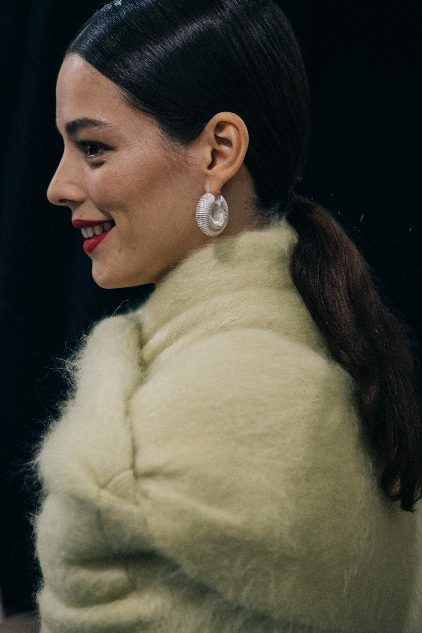 Model wearing wool Jil Sander outfit