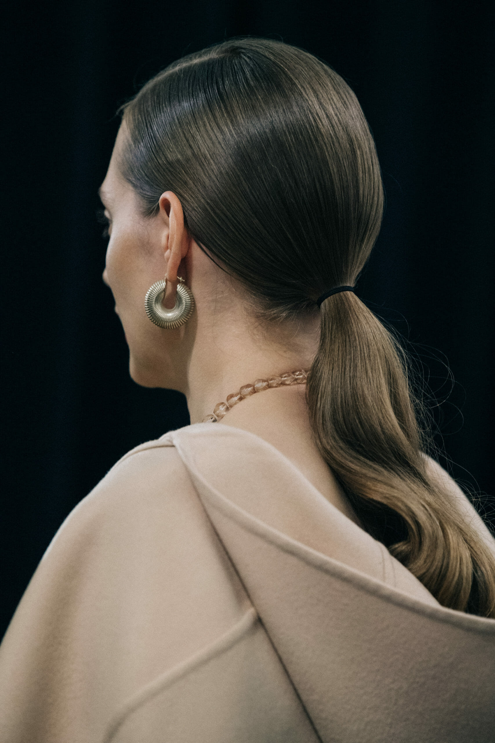 Model wearing wool Jil Sander outfit