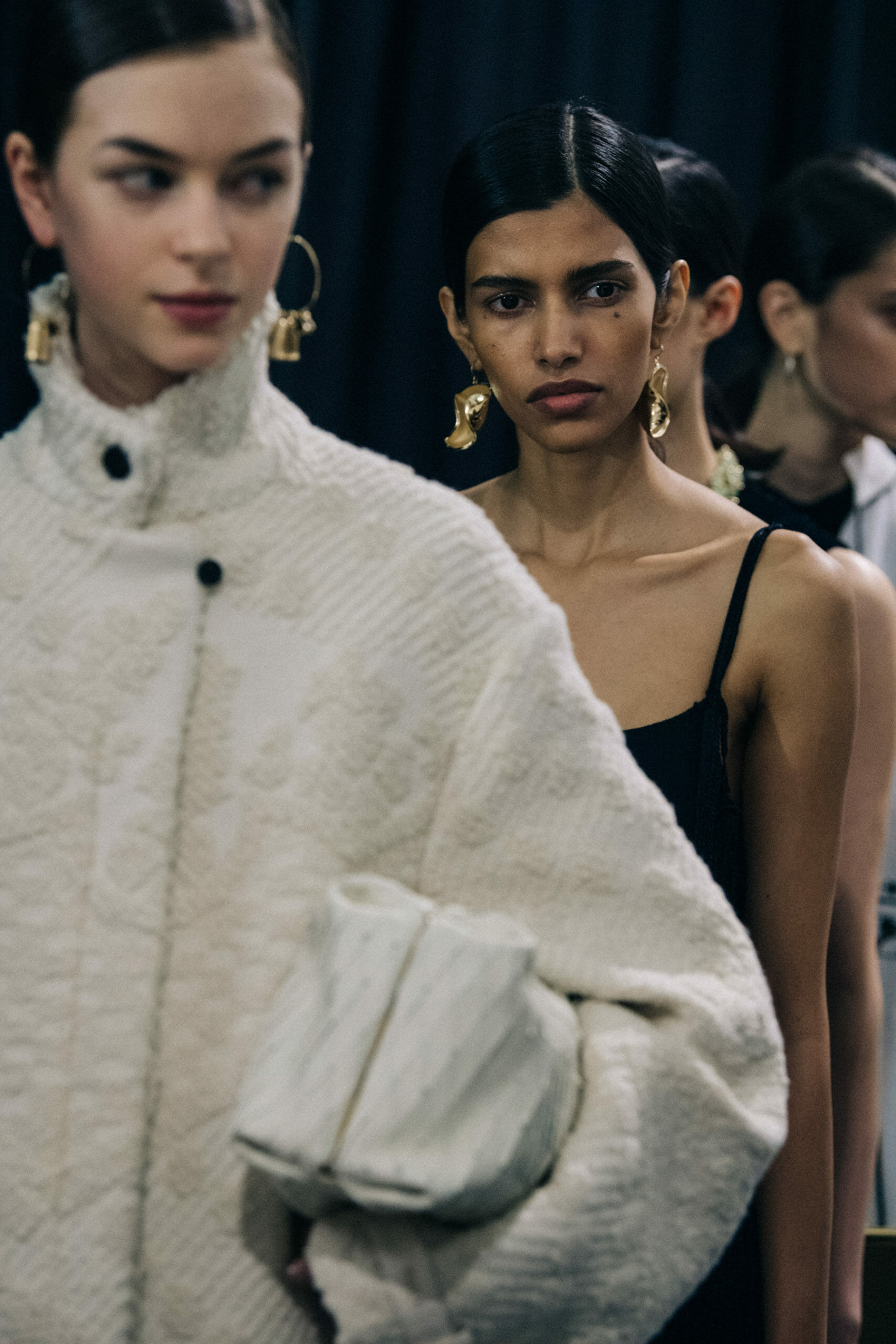 Model wearing wool Jil Sander outfit