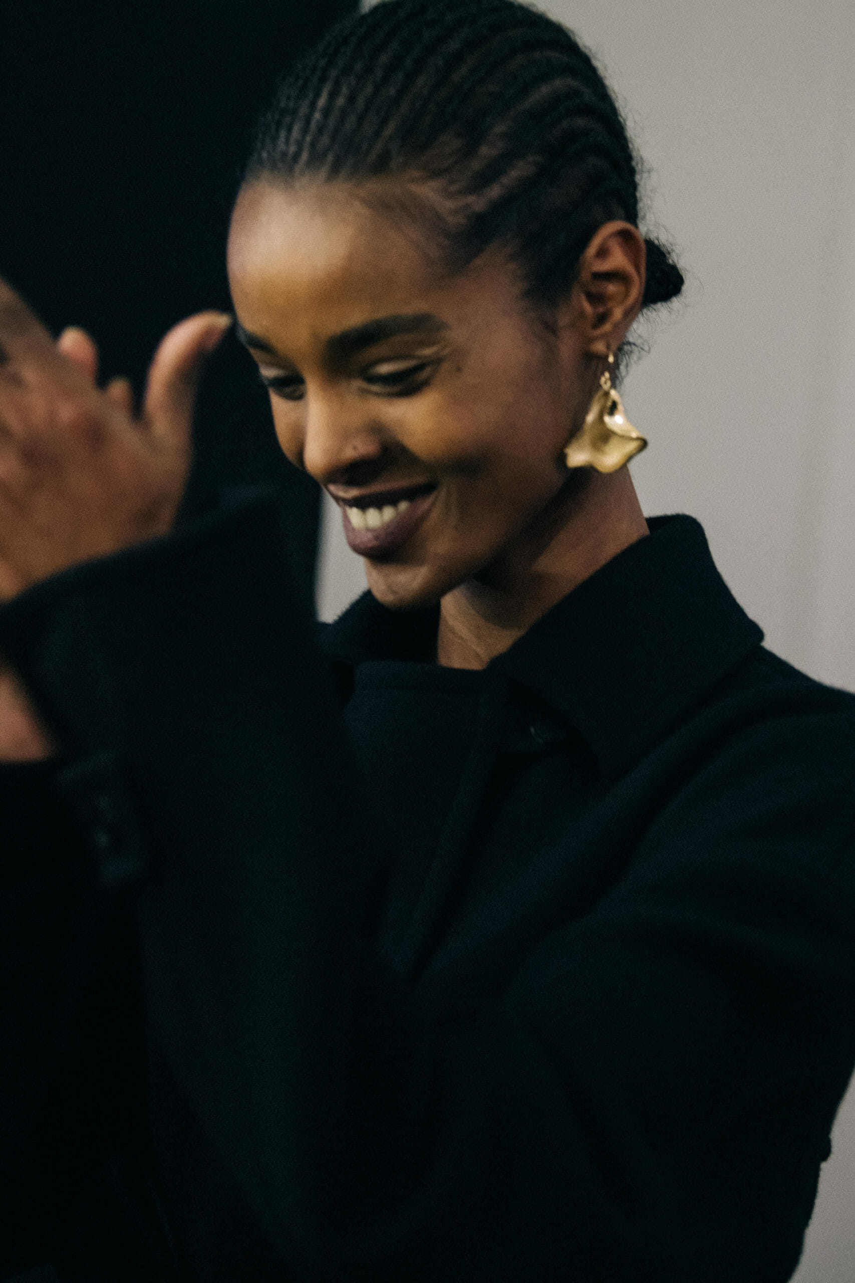 Model wearing black Jil Sander outfit