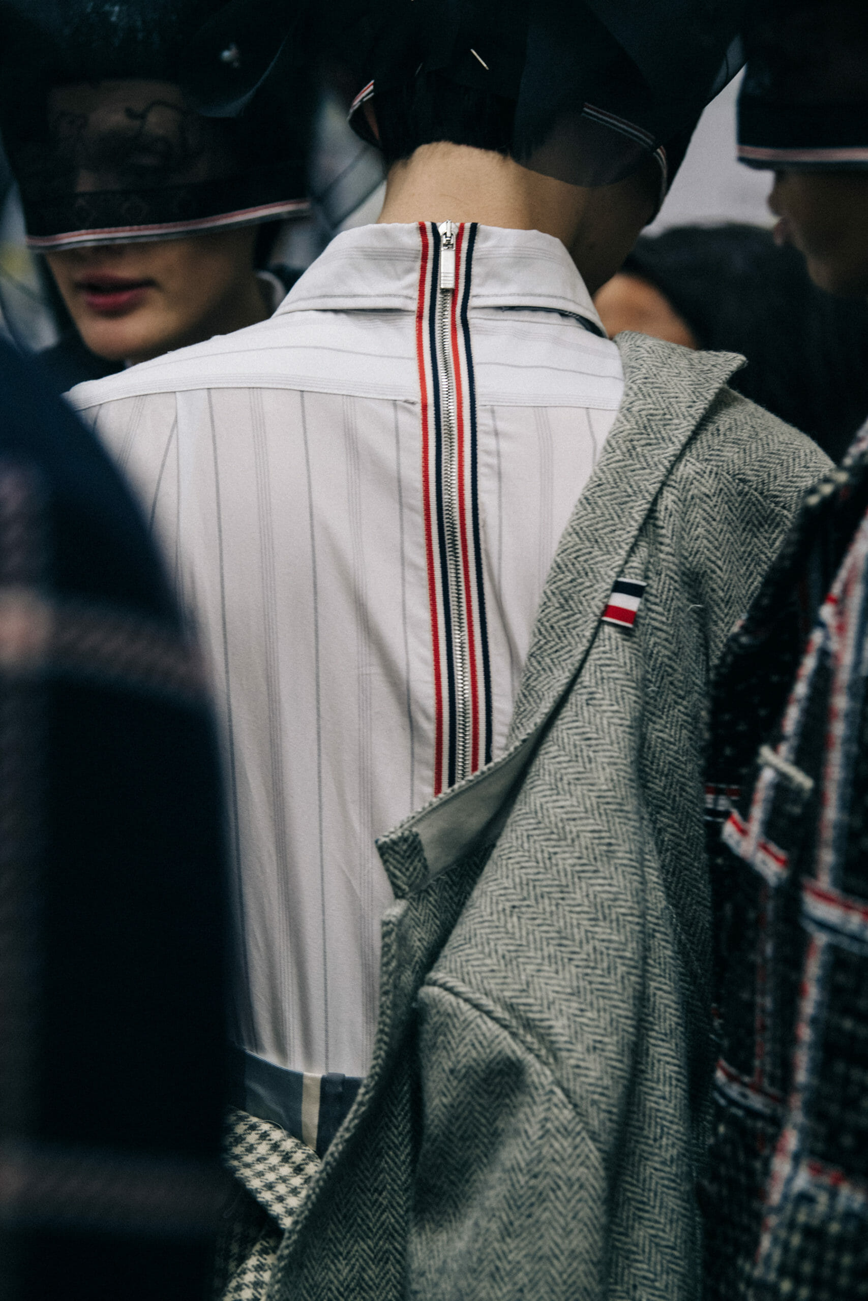 Models wearing Thom Browne suits