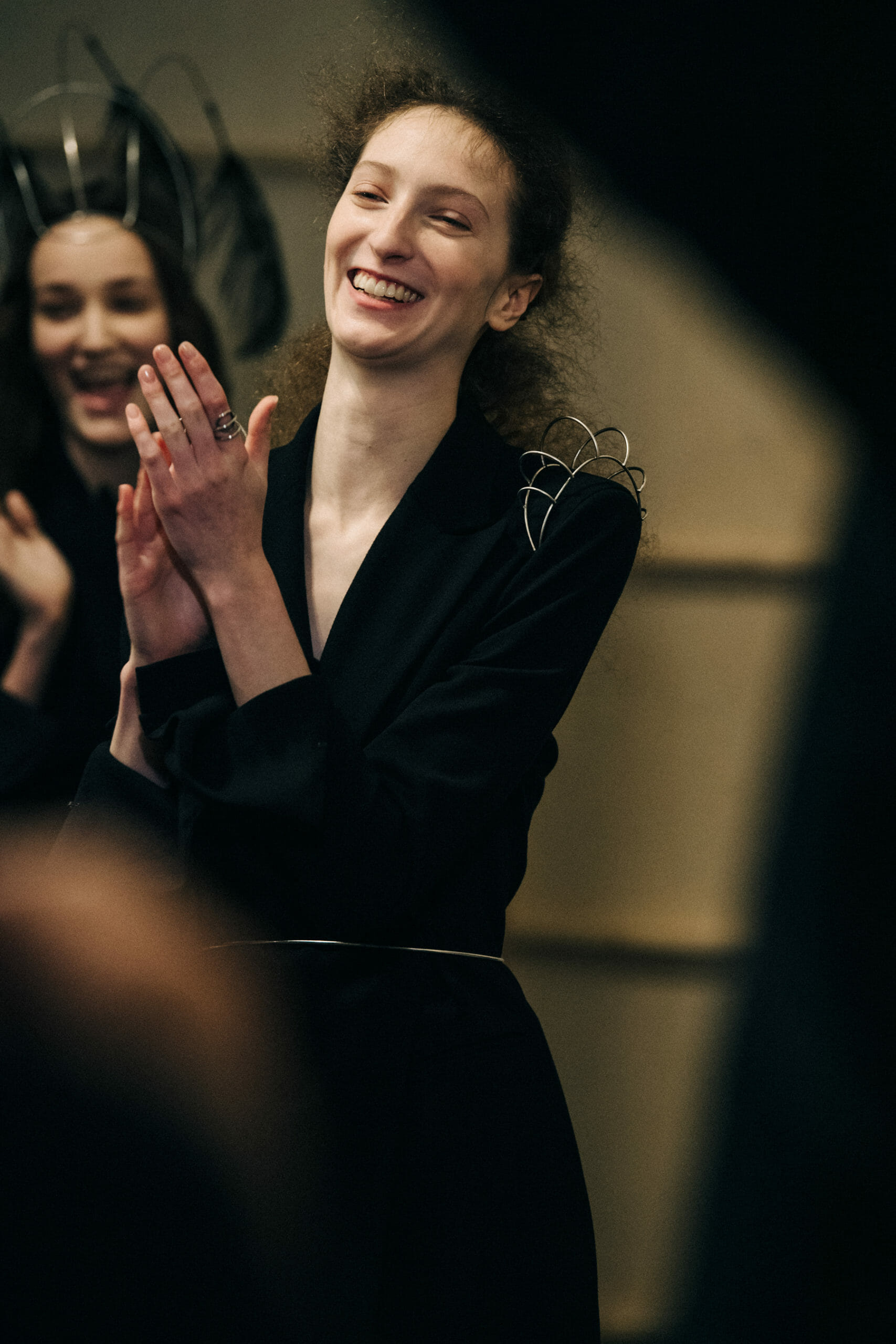 Models leaving Ann Demeulemeester runway