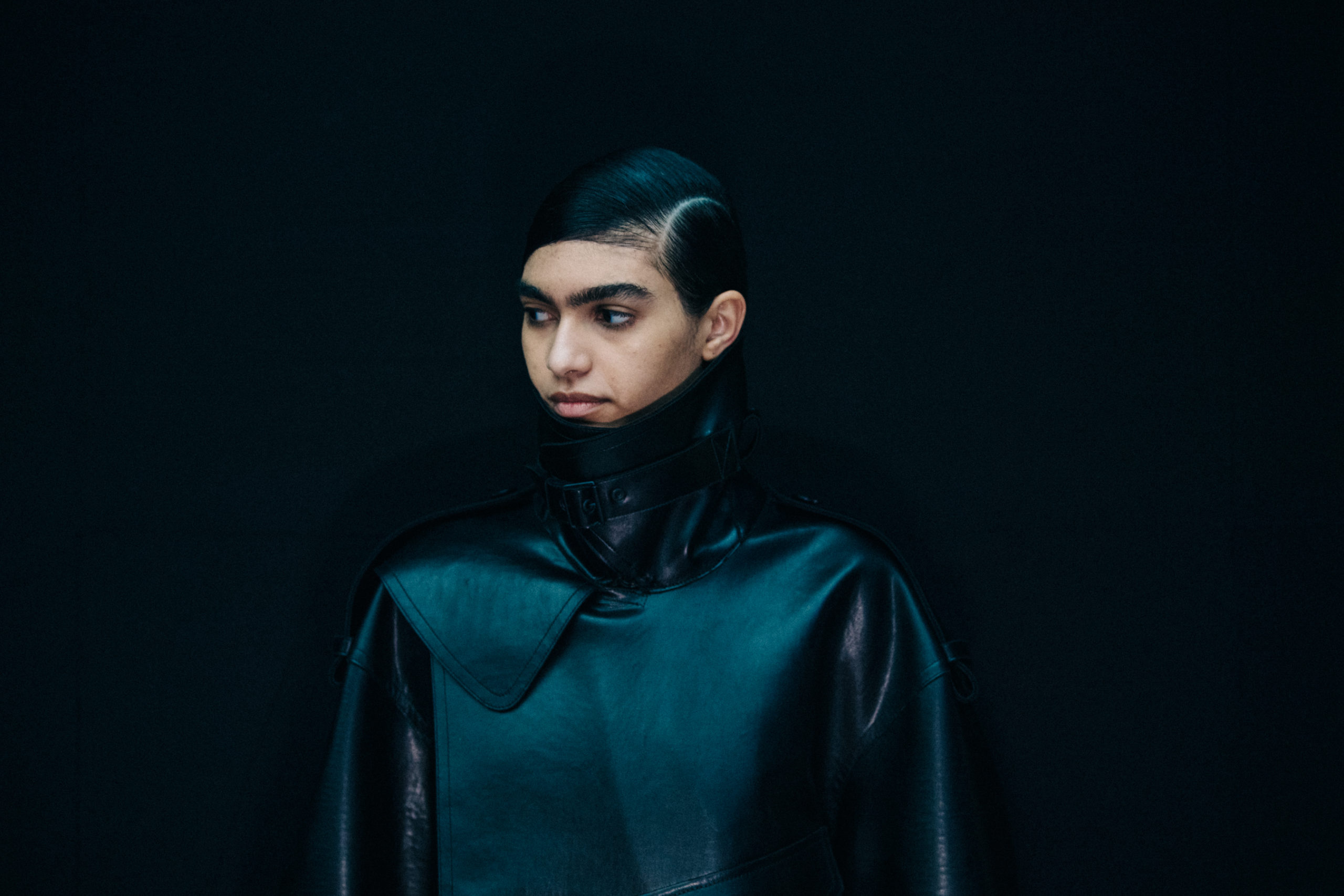 Models wearing black Mugler outfit